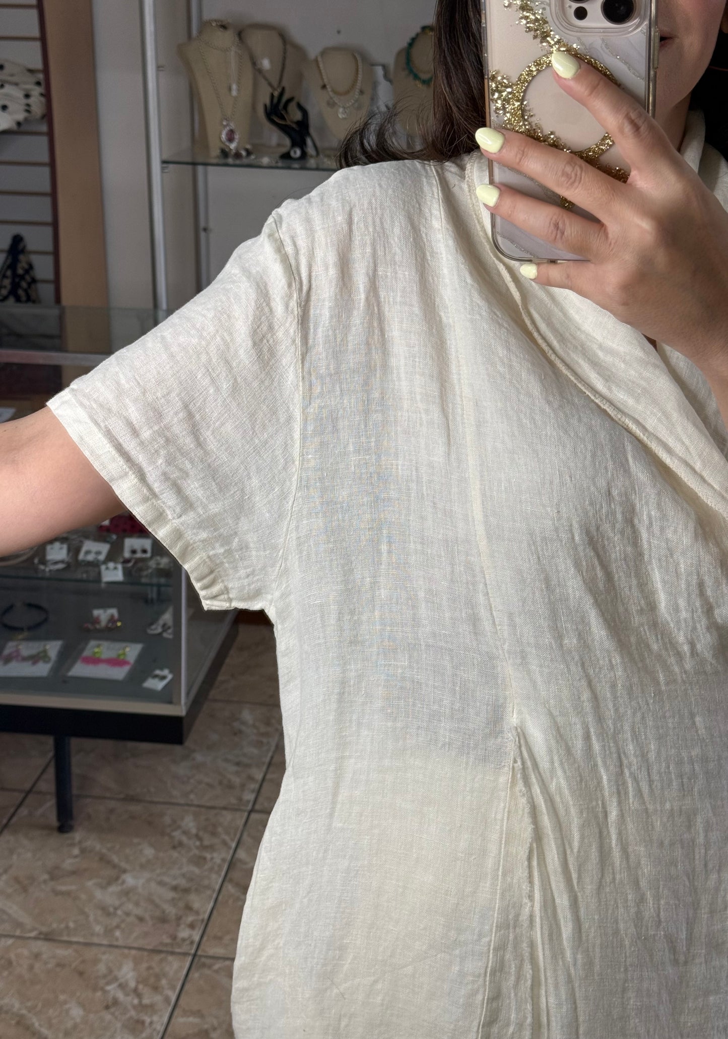 Long Top & Pant OS Linen Set (NO RETURNS OR EXCHANGE)