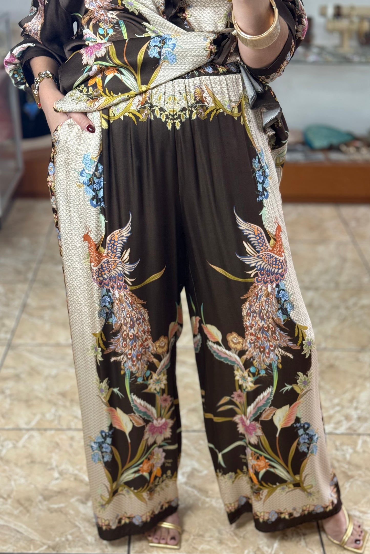 Birds & Flowers OS Satin Set (NO RETURNS OR EXCHANGE)