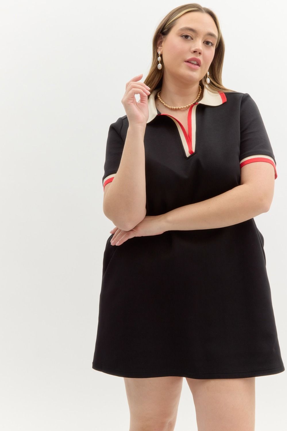 Black Pullover Mini Dress (PLUS)