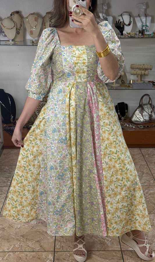 Mix Floral Midi Dress