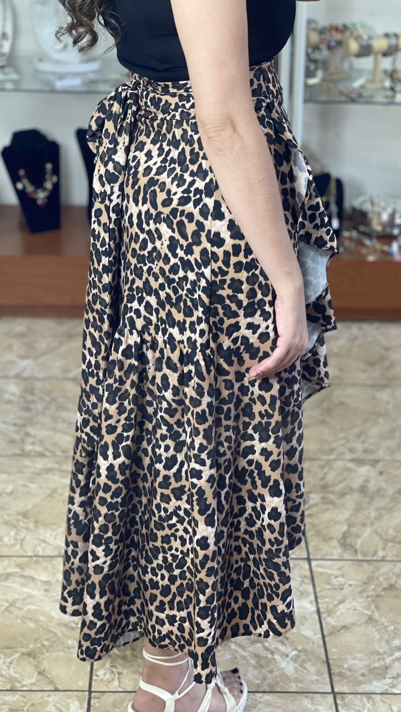 Leopard Wrap Around Skirt