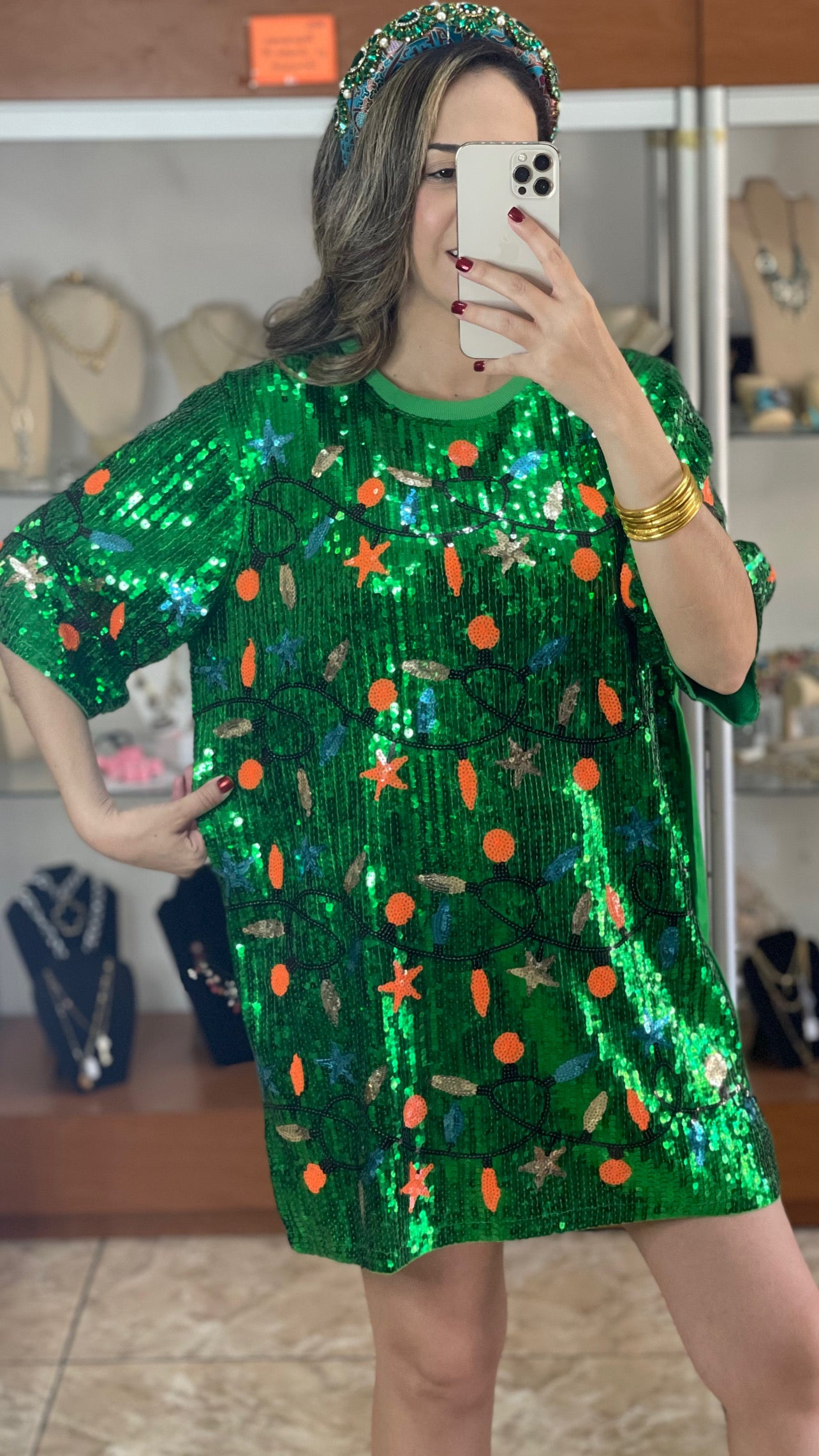 Christmas Lights OS T-Shirt Dress