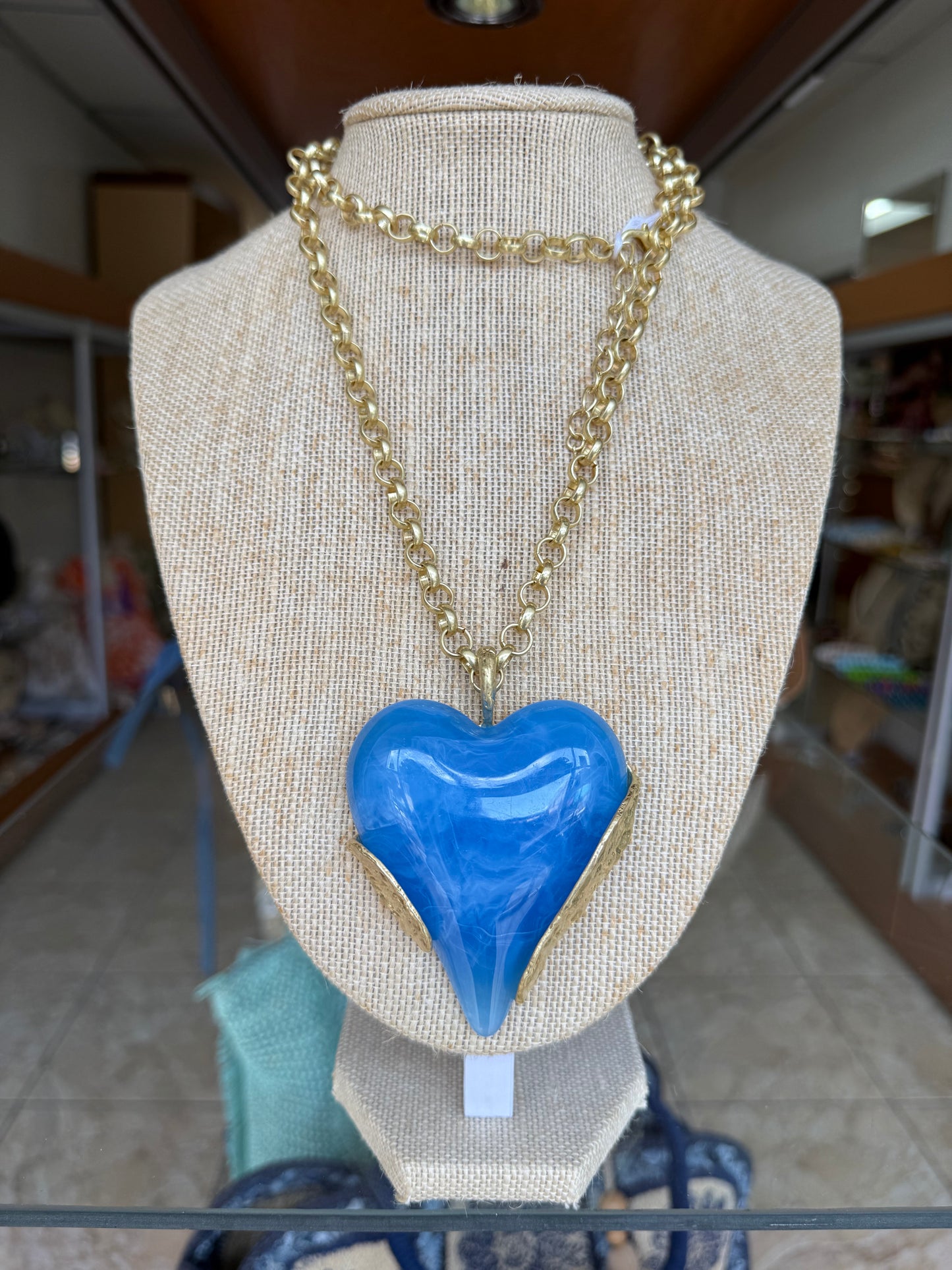 Long Necklace with Big Heart Pendant (NO RETURNS OR EXCHANGE)