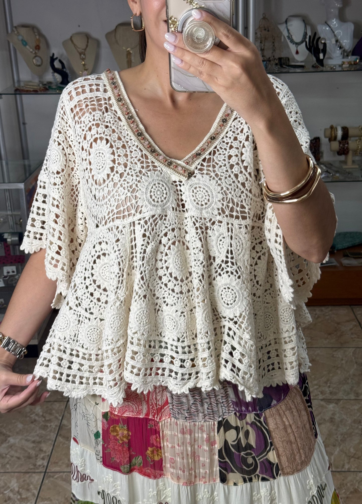 OS Cream Crochet Top (NO RETURNS OR EXCHANGE)