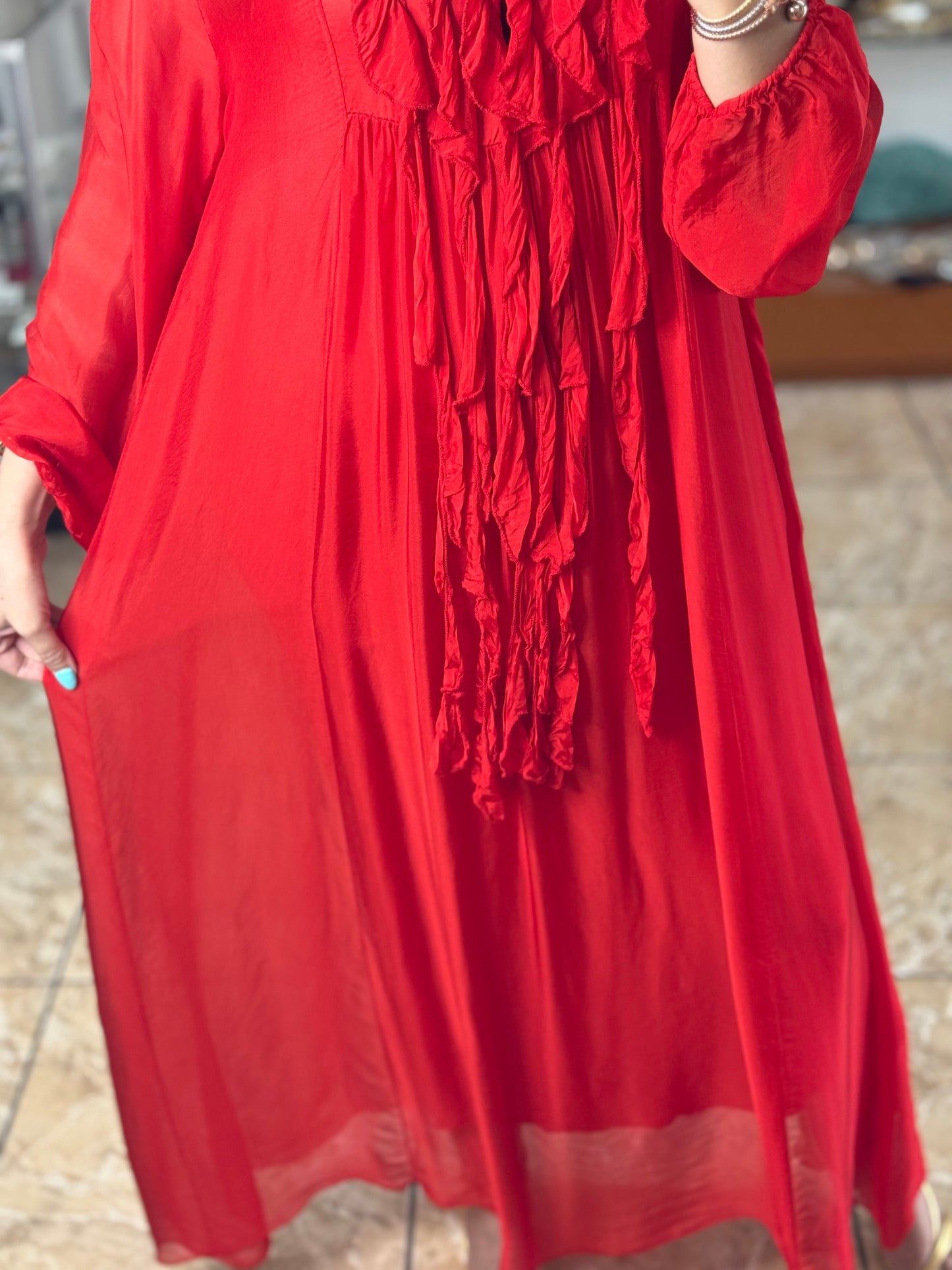 OS Silk Maxi Dress (NO RETURNS OR EXCHANGE)