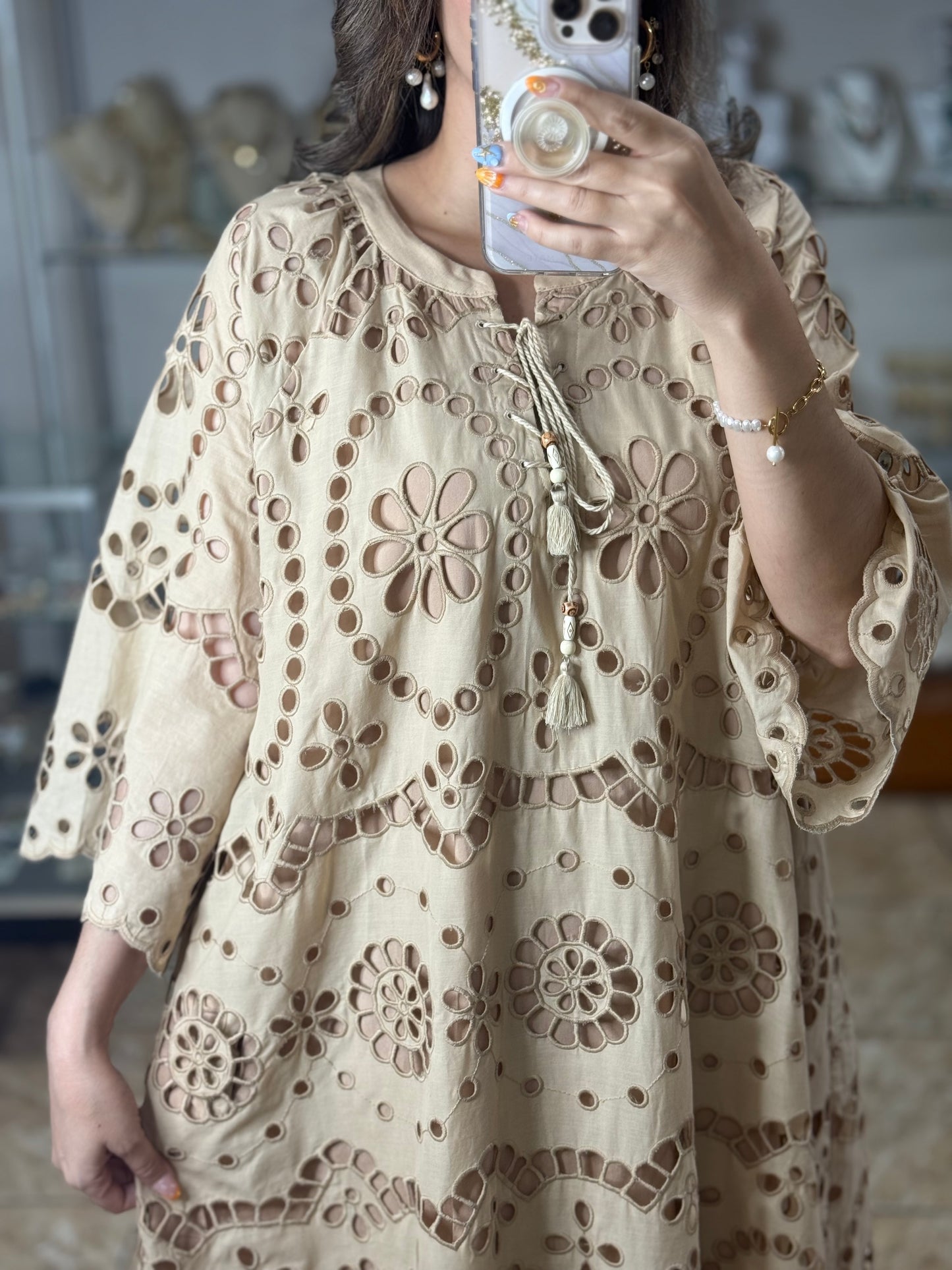 Darana Embroidered OS Maxi Dress (FINAL SALE)