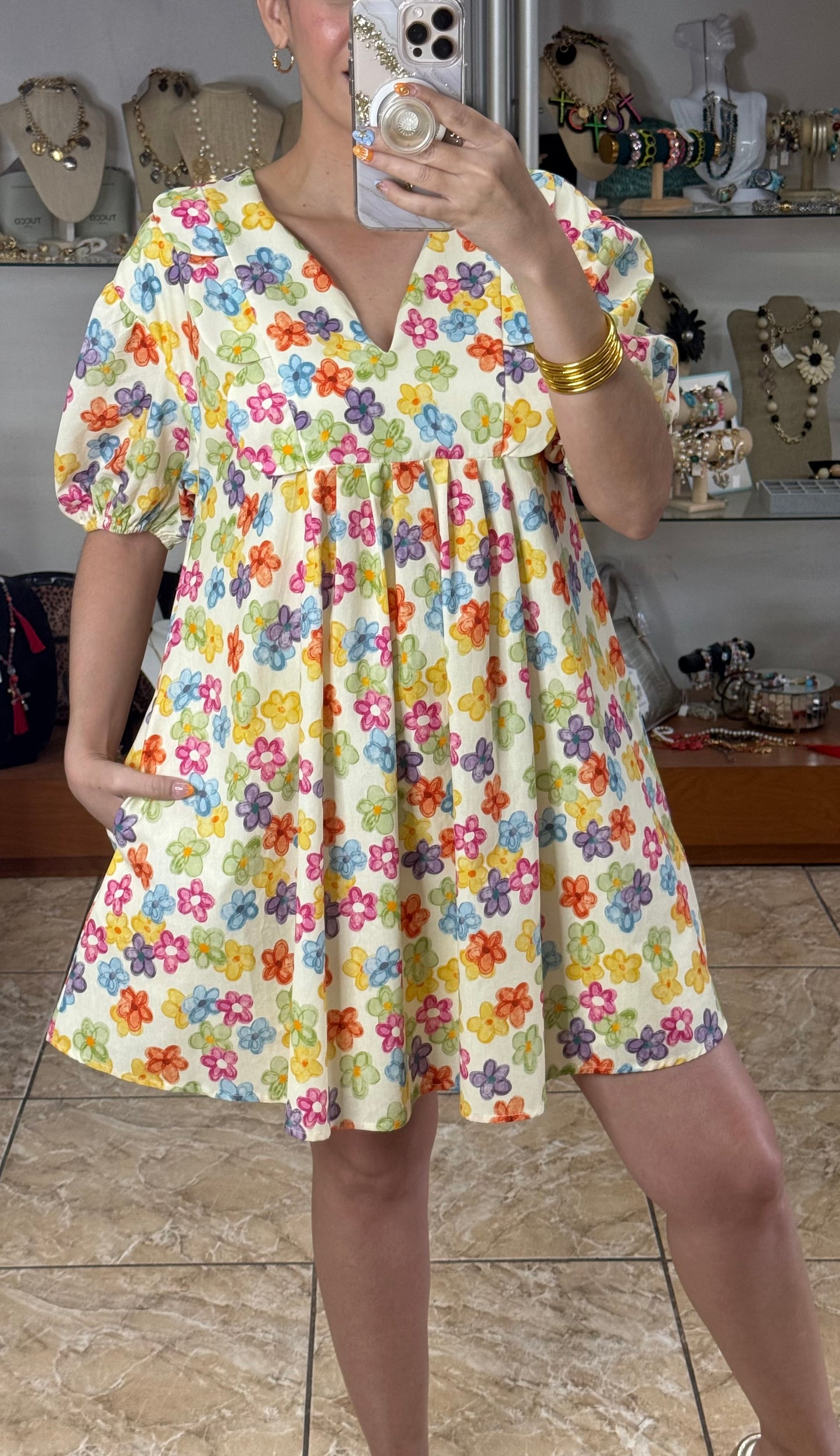 Floral Multicolor Doll Dress