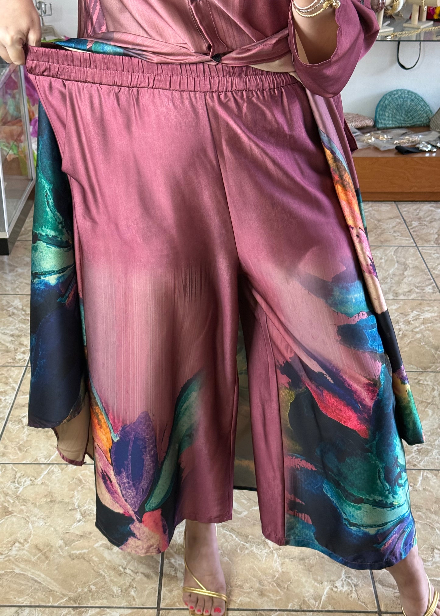 OS Silk Dress/Pant Set (NO RETURNS OR EXCHANGE)