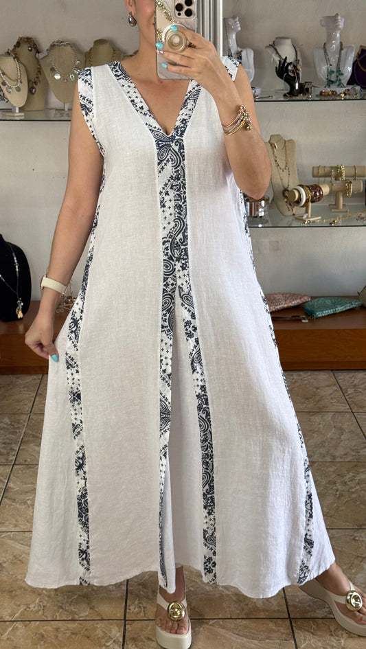 Sleeveless OS Maxi Linen Dress (FINAL SALE)