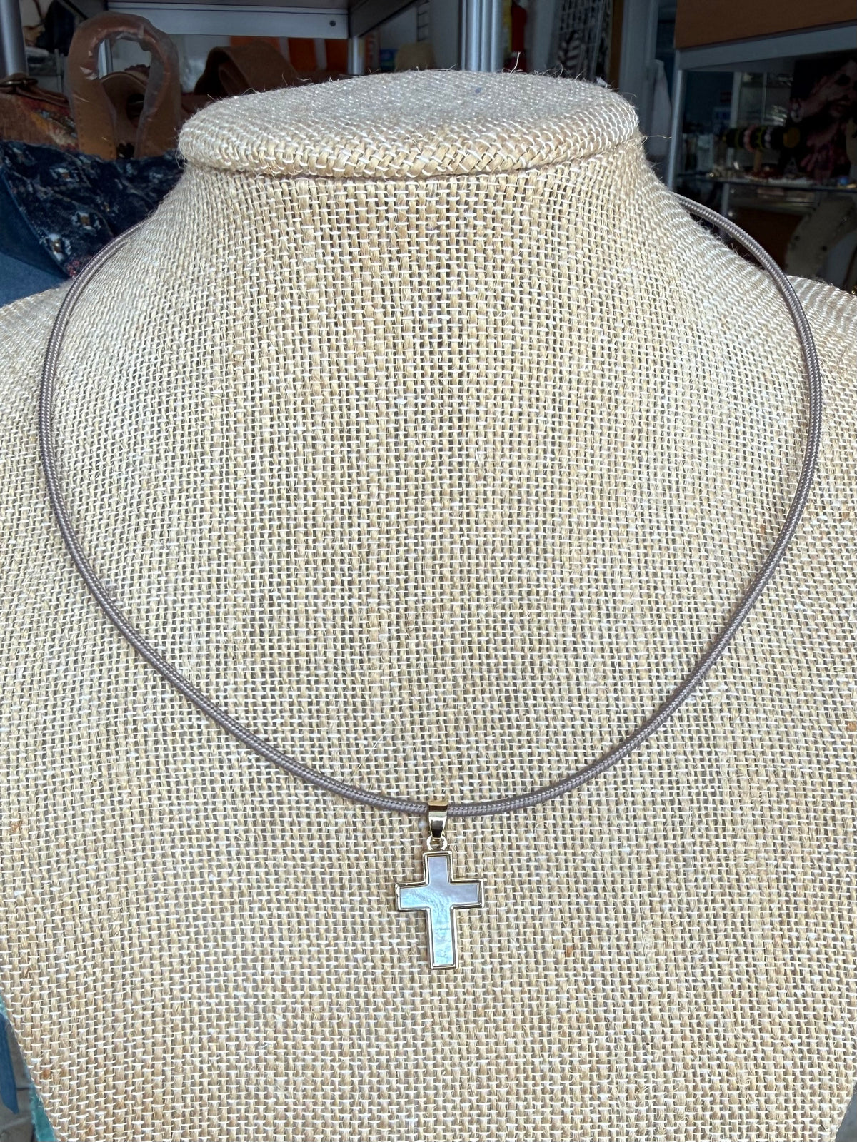 Metallic Cord Necklace with Pendant (FINAL SALE)