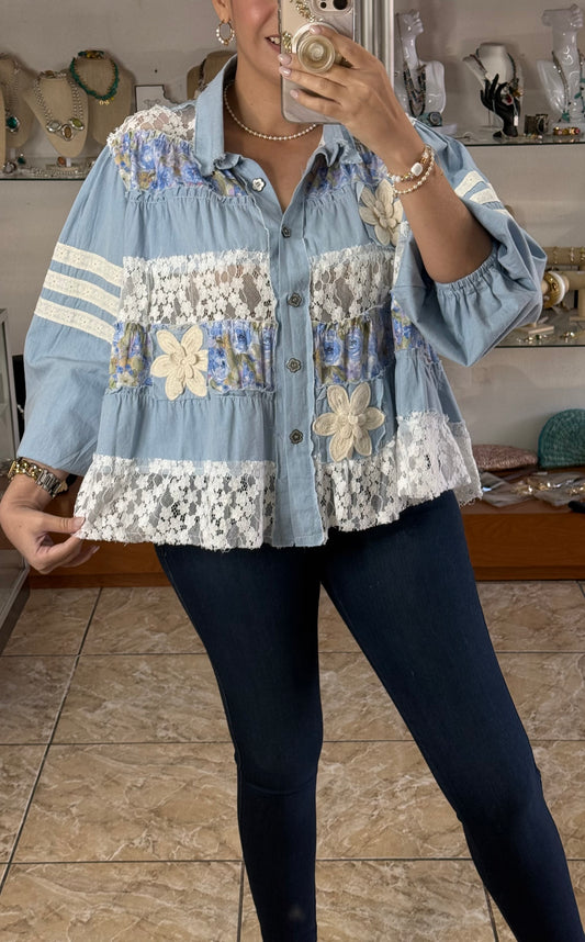 Patchwork Lace Shirt/Jacket
