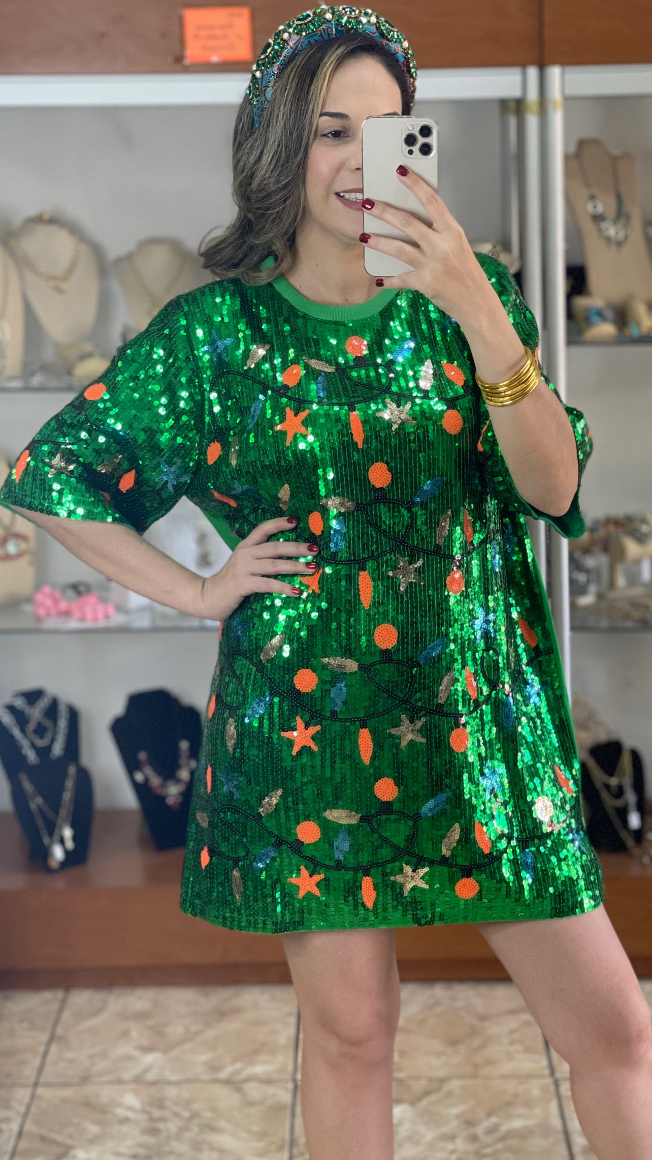 Christmas Lights OS T-Shirt Dress