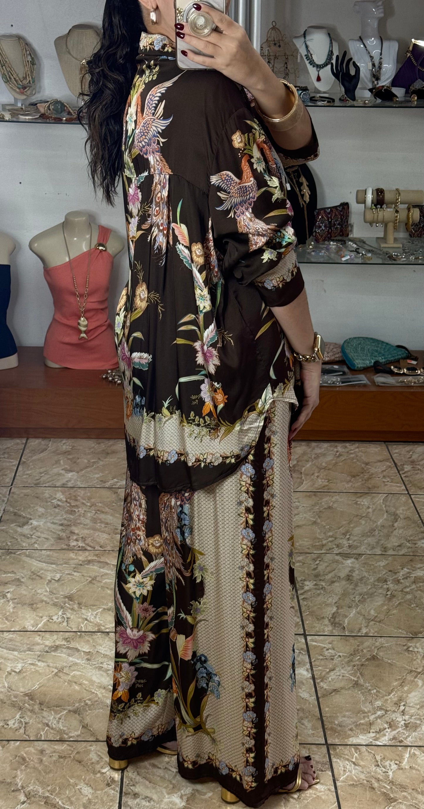 Birds & Flowers OS Satin Set (NO RETURNS OR EXCHANGE)