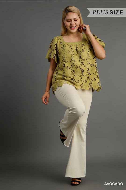 Floral Lace Short Sleeve Top
