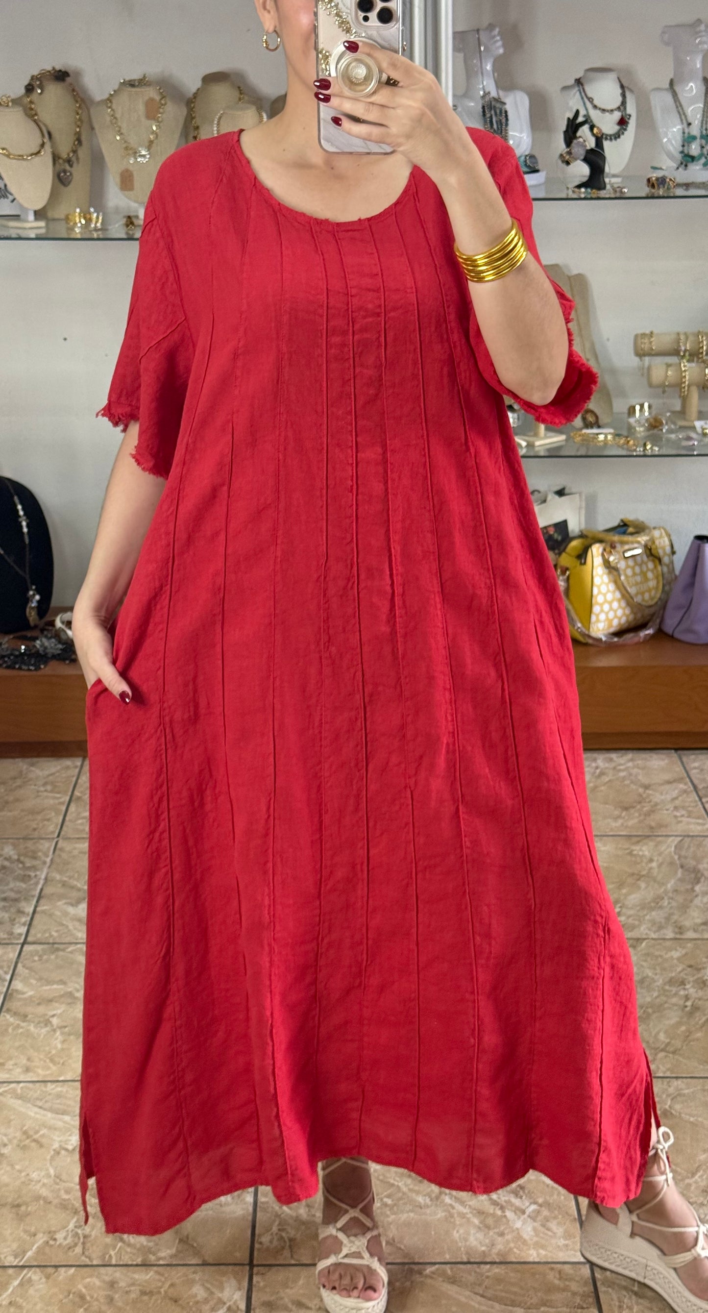 Linen OS Maxi Dress (FINAL SALE)