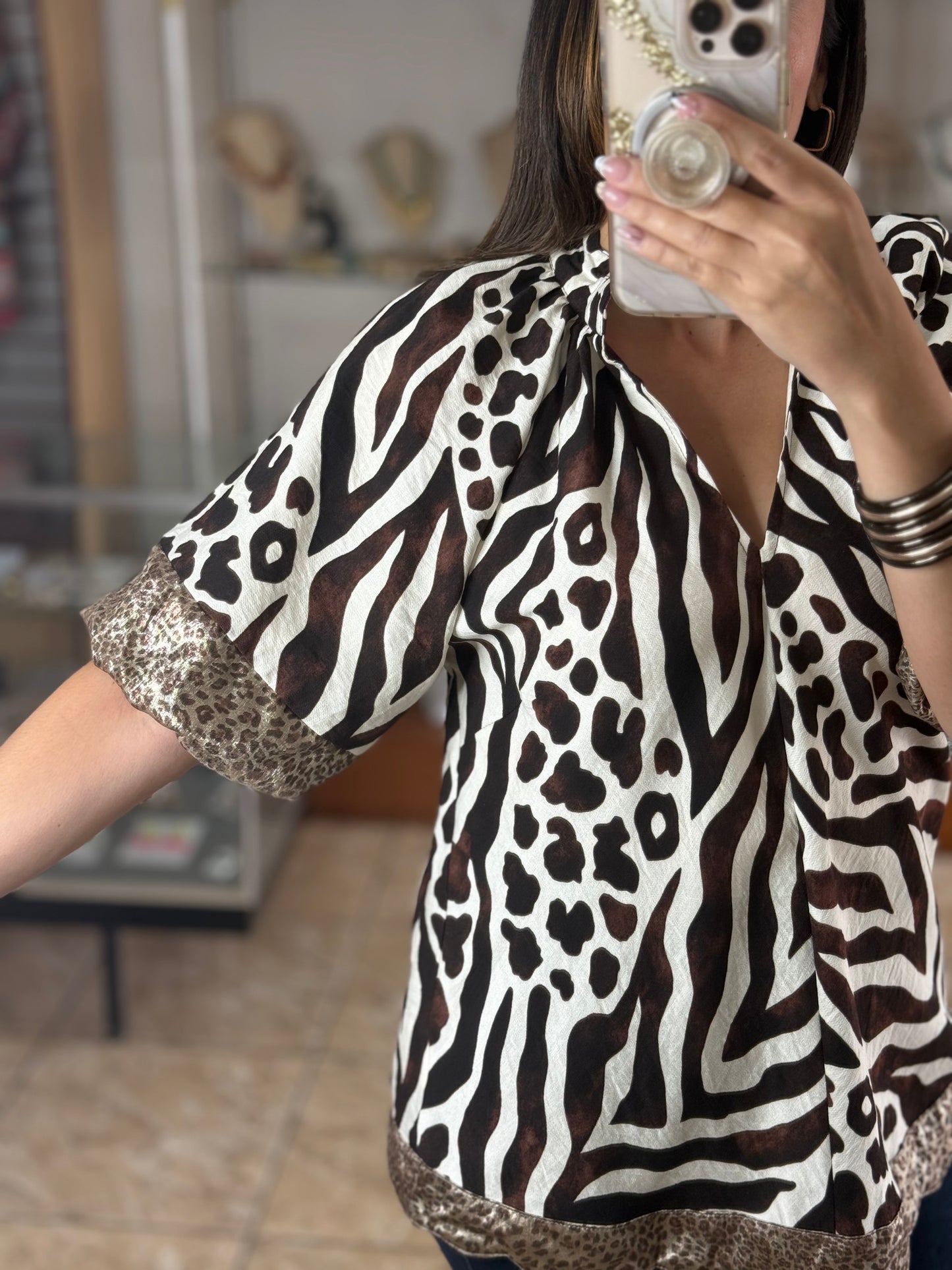 Brown Mix Safari Top