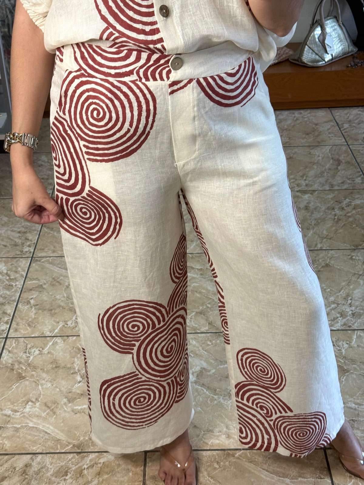Spiral Pattern OS Top & Pant Set (NO RETURNS OR EXCHANGE)
