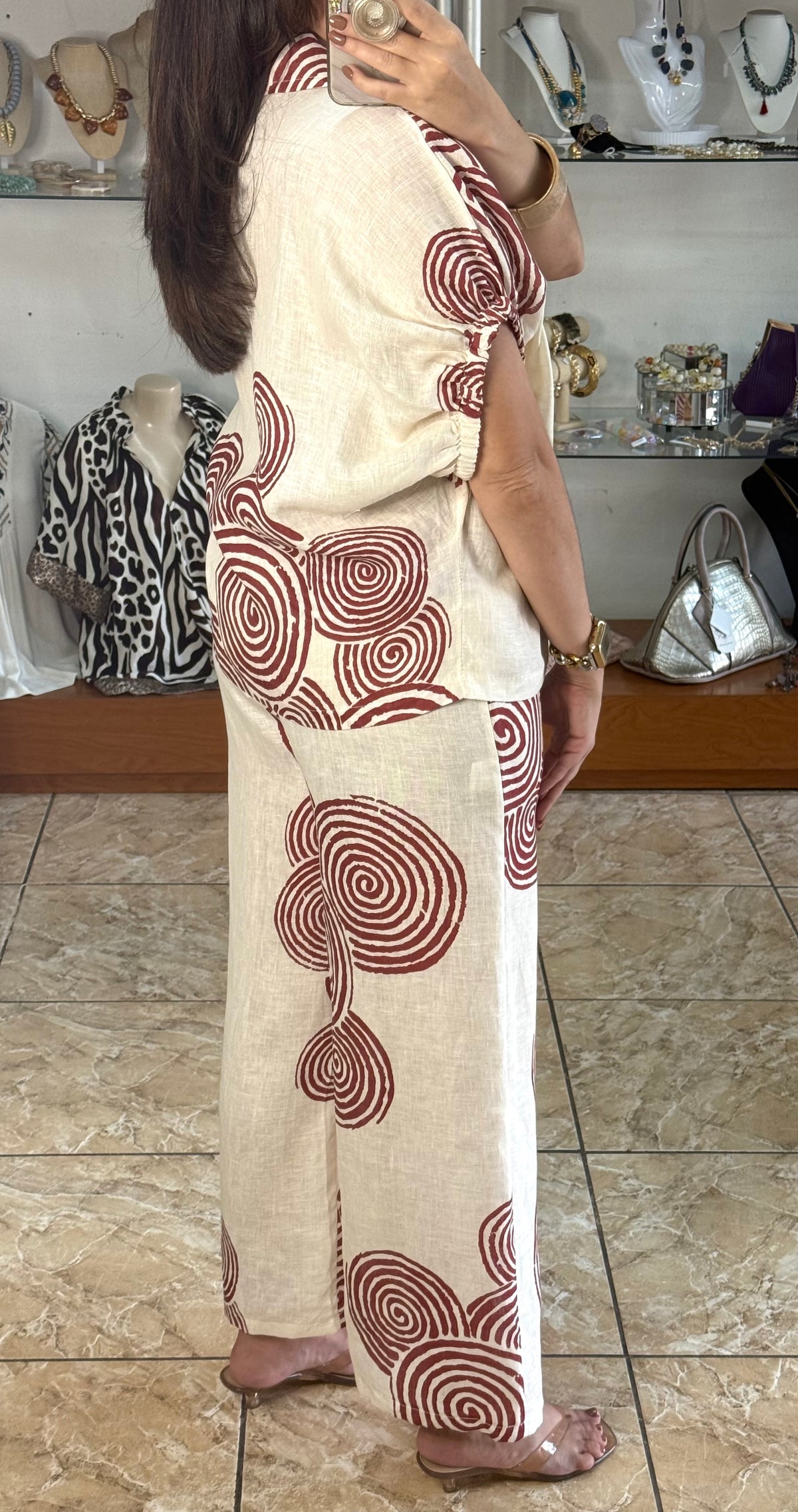 Spiral Pattern OS Top & Pant Set (NO RETURNS OR EXCHANGE)