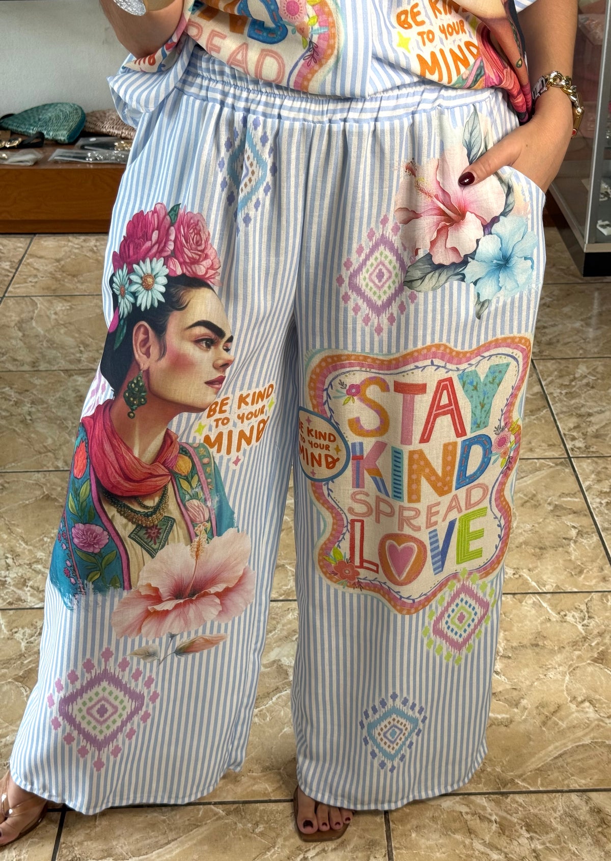 OS Frida Stripes Top & Pant Set (NO RETURNS OR EXCHANGE)