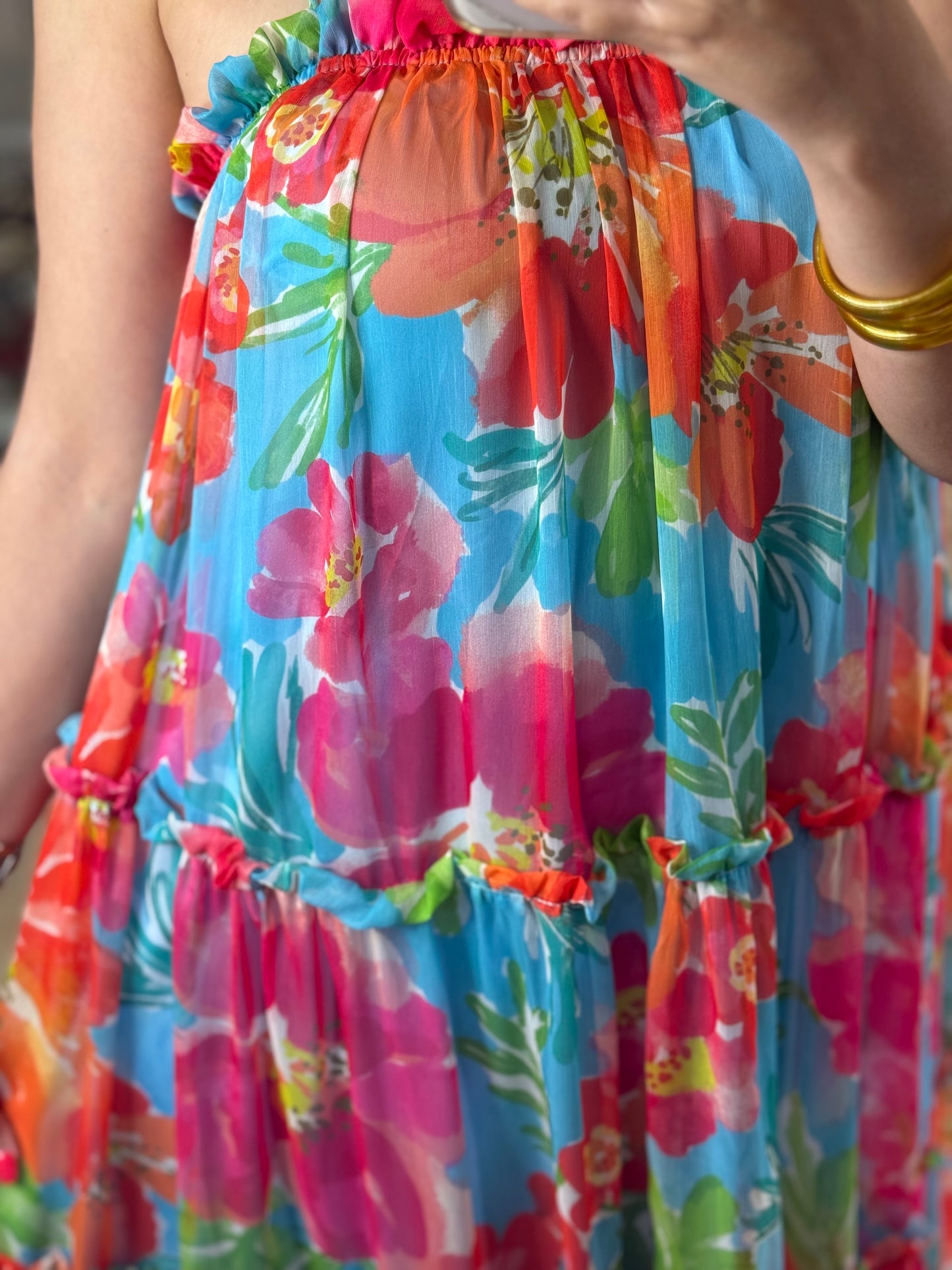 Blue Floral Maxi Dress