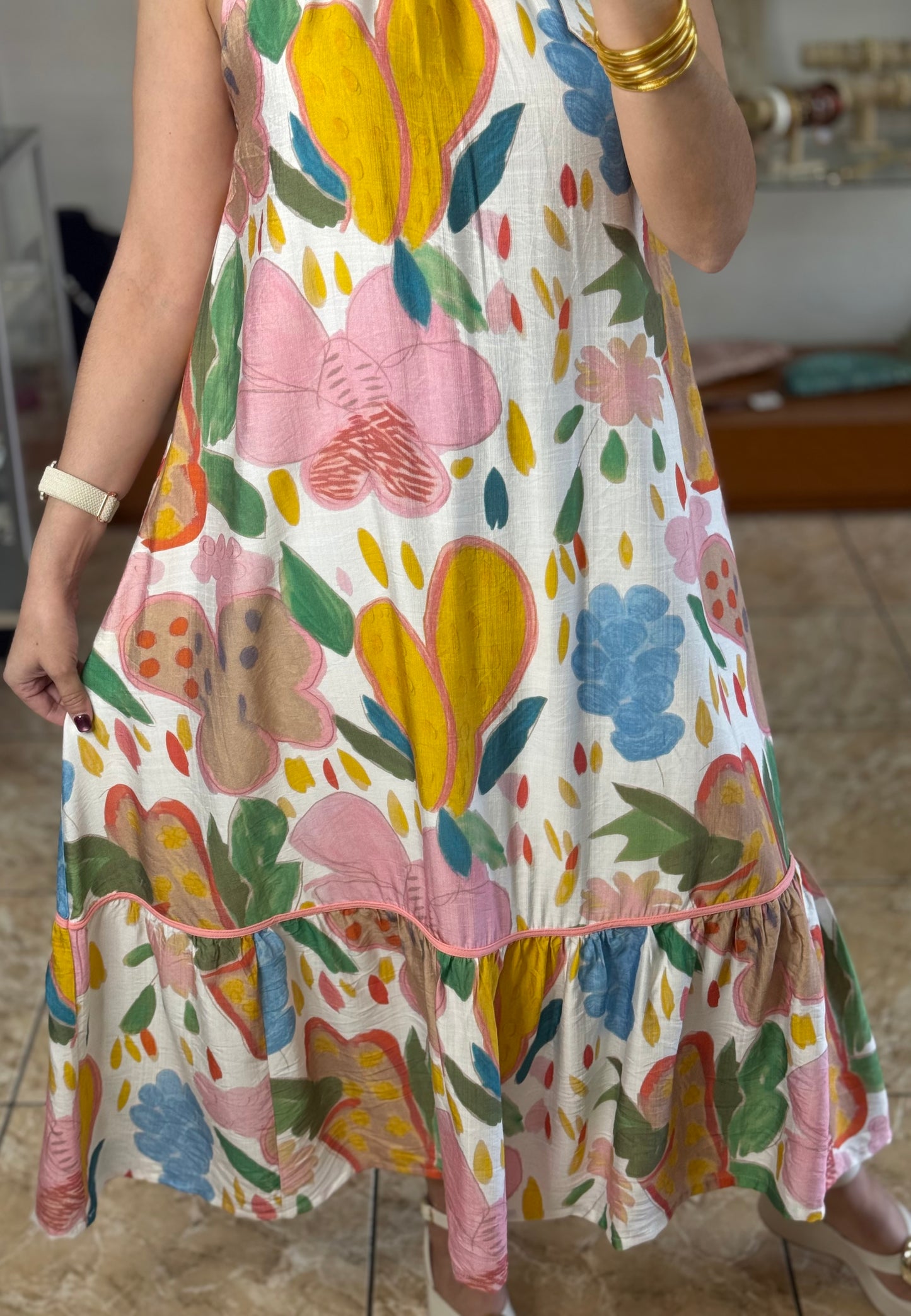 Halter Floral Maxi Dress