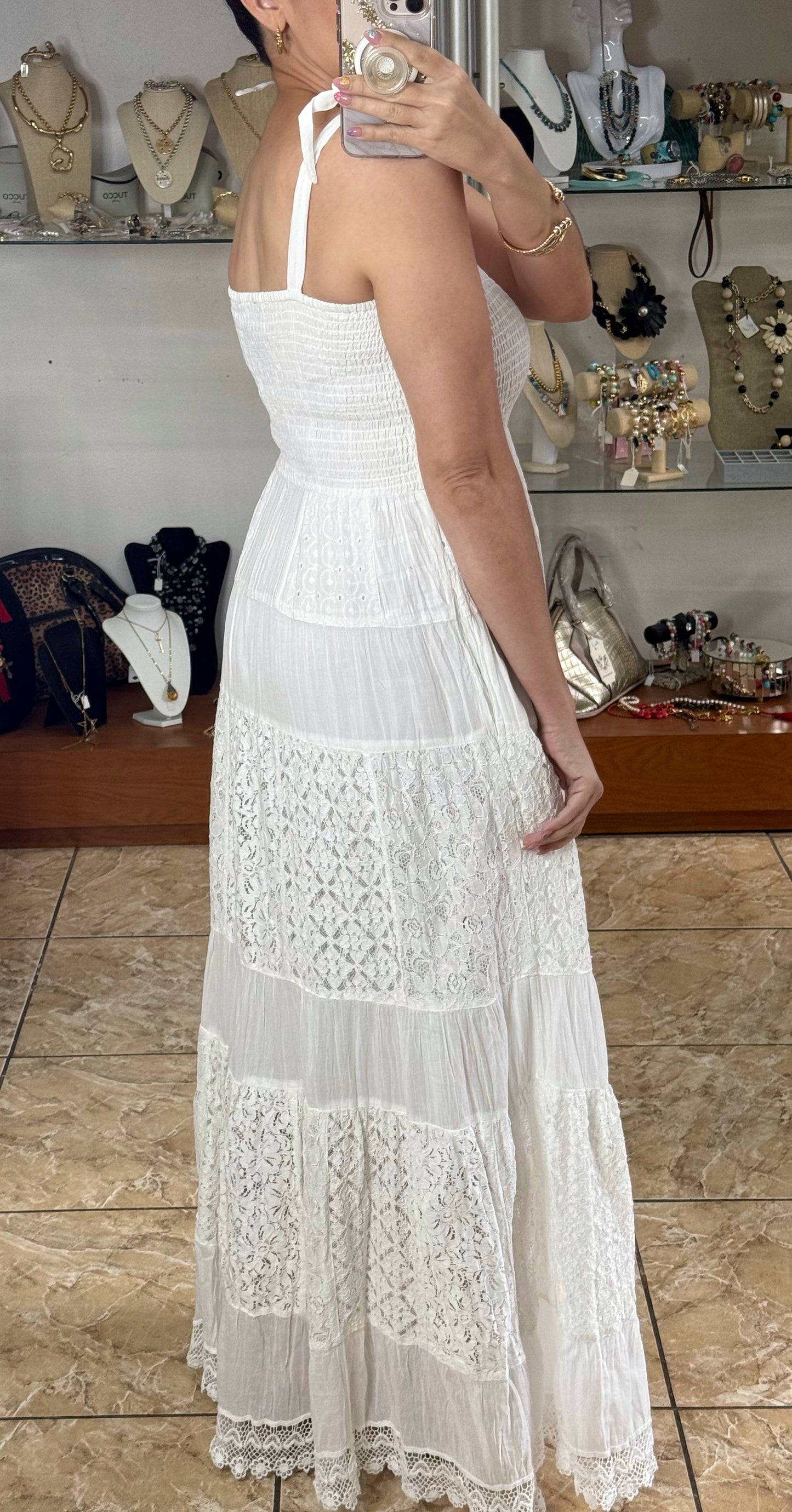 White Maxi Boho Dress (FINAL SALE)