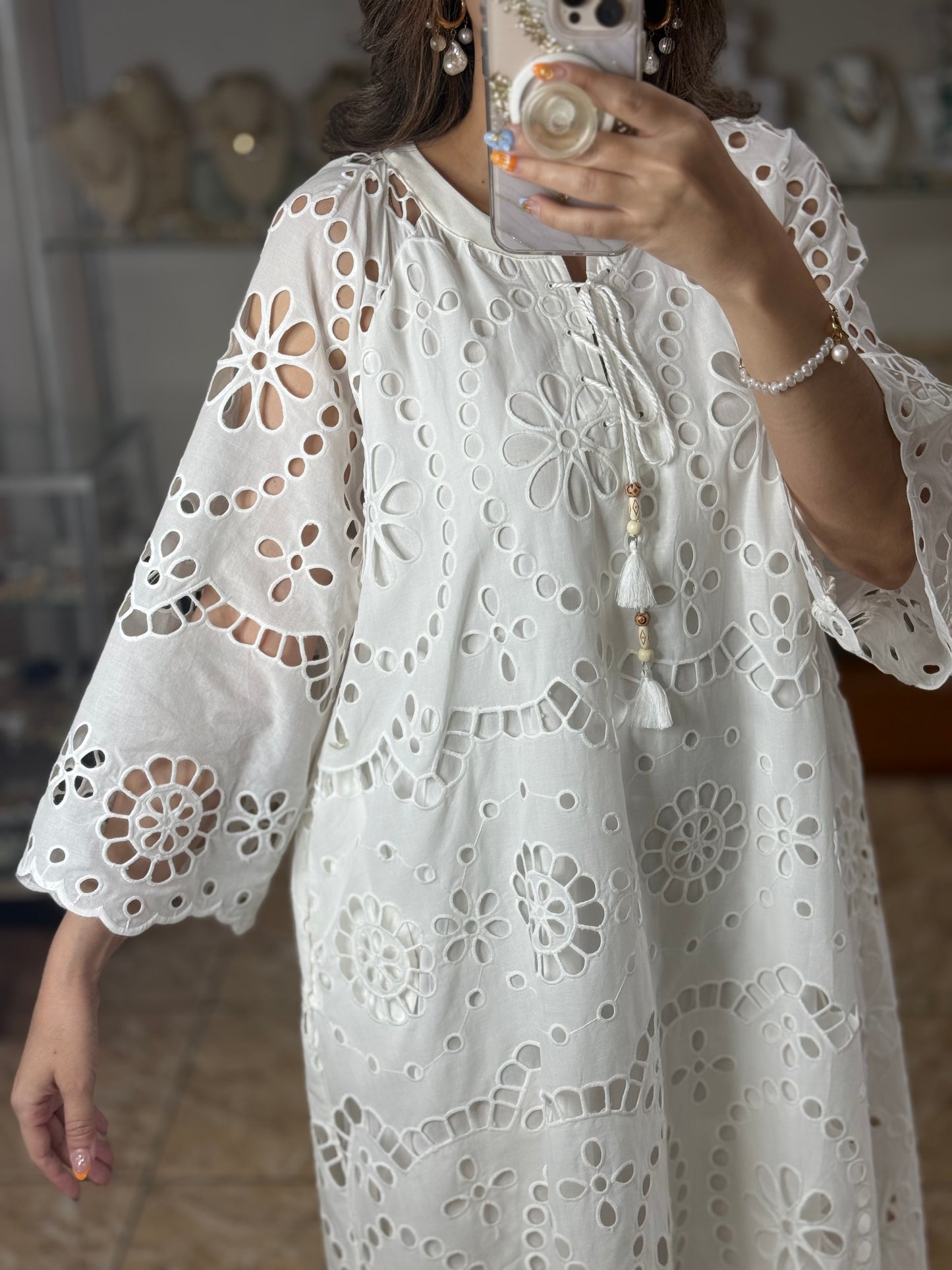 Darana Embroidered OS Maxi Dress (FINAL SALE)