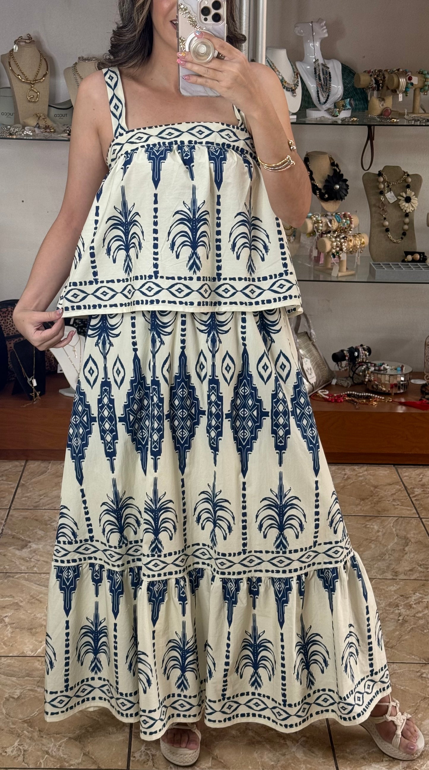 Top and Skirt Boho Set