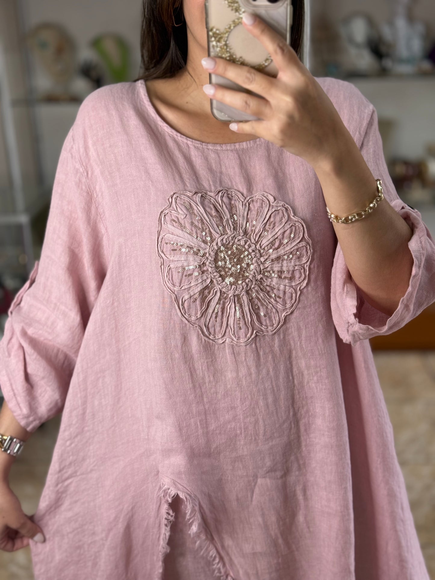 Asymmetrical OS Floral Top (NO RETURNS OR EXCHANGE) (PANT SOLD SEPARATELY)