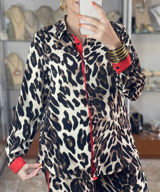 Leopard Red Line Top