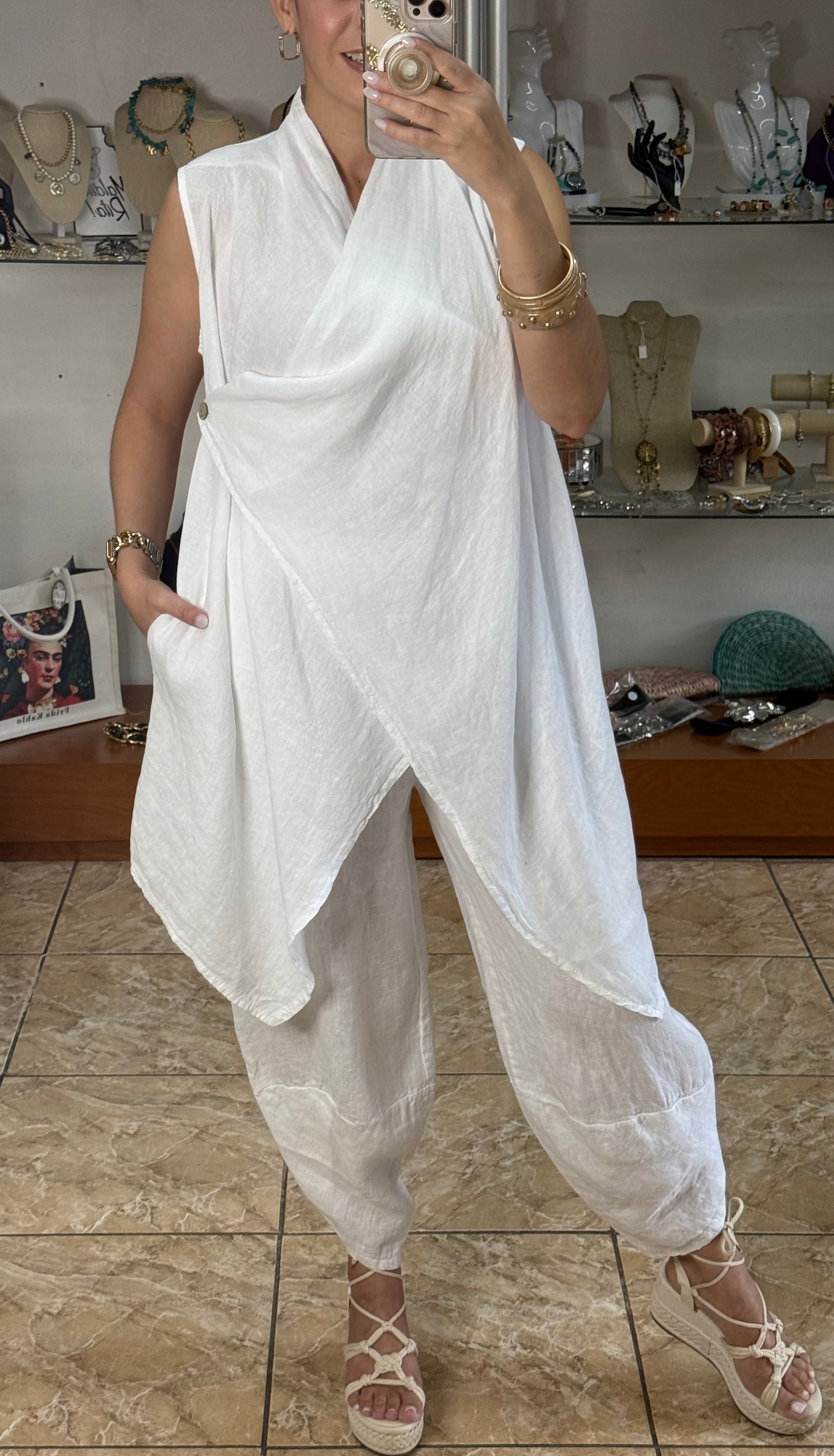 Avant-Garde OS Linen Pant Set (NO RETURNS OR EXCHANGE)