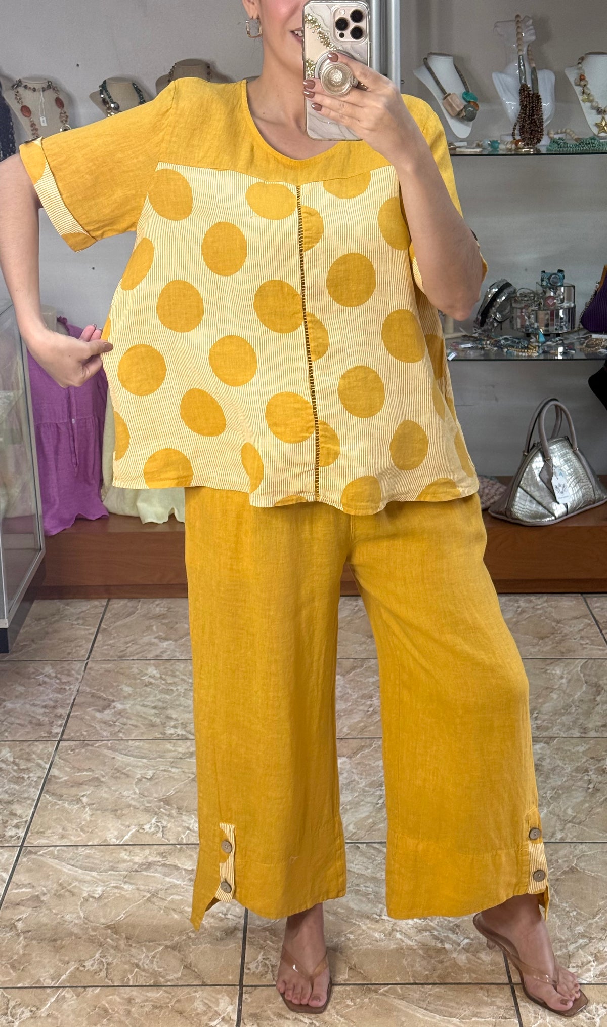 Stripes & Polka Dots OS Linen Set (NO RETURNS OR EXCHANGE)