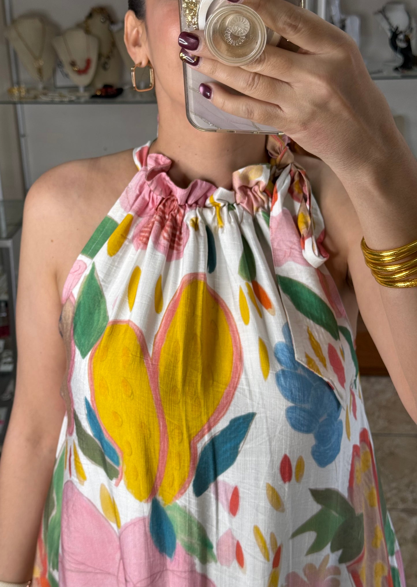 Halter Floral Maxi Dress