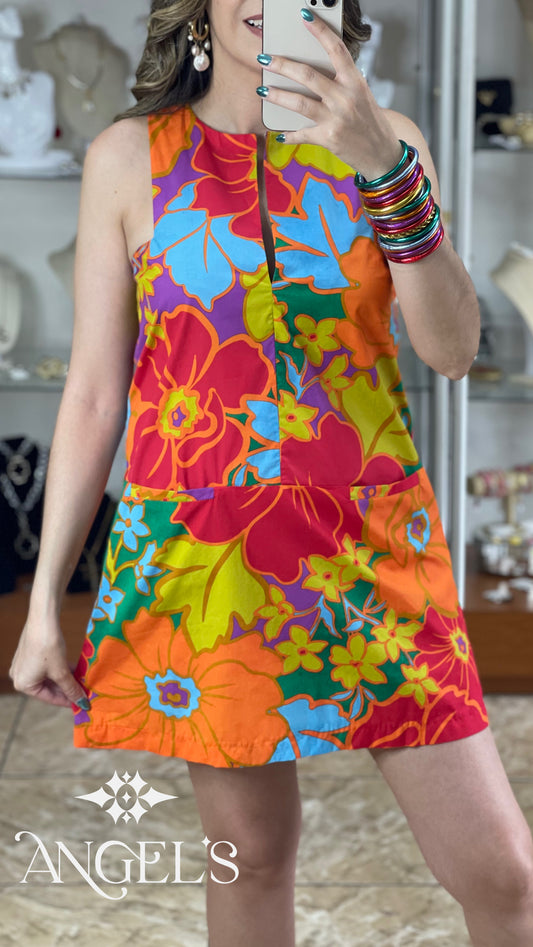 Colorful Floral Mini Dress