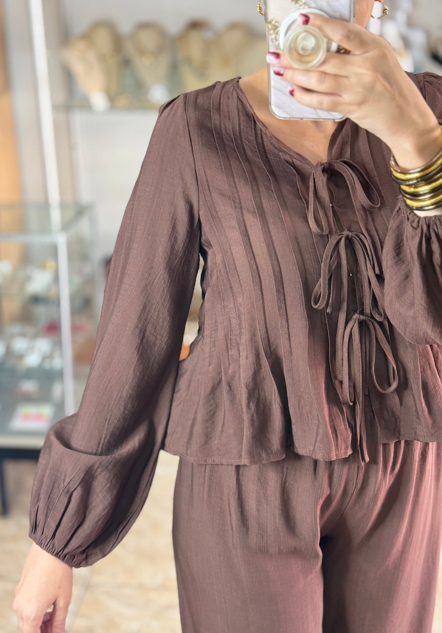 Open Top and Pant Set