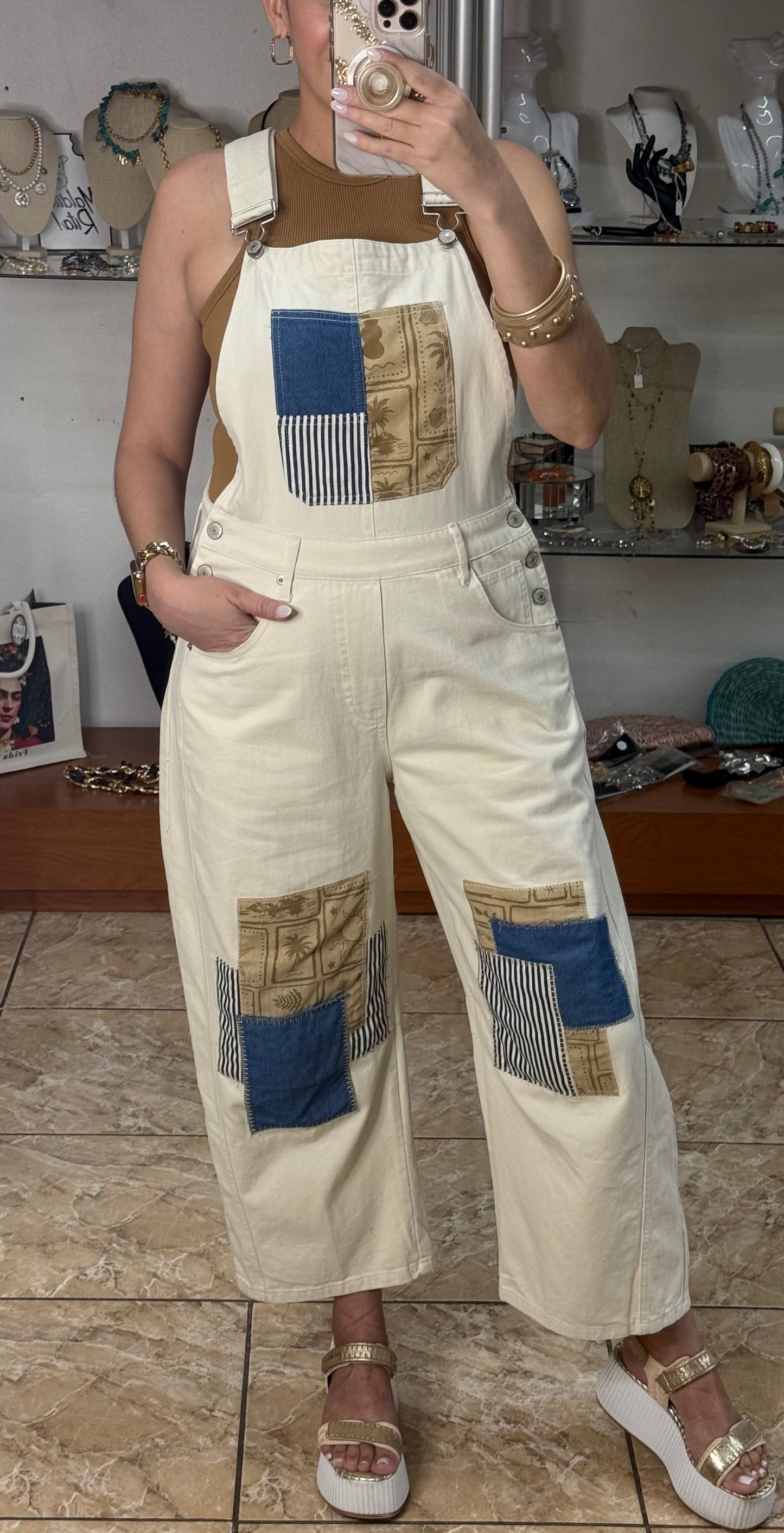 Patches Denim Overall