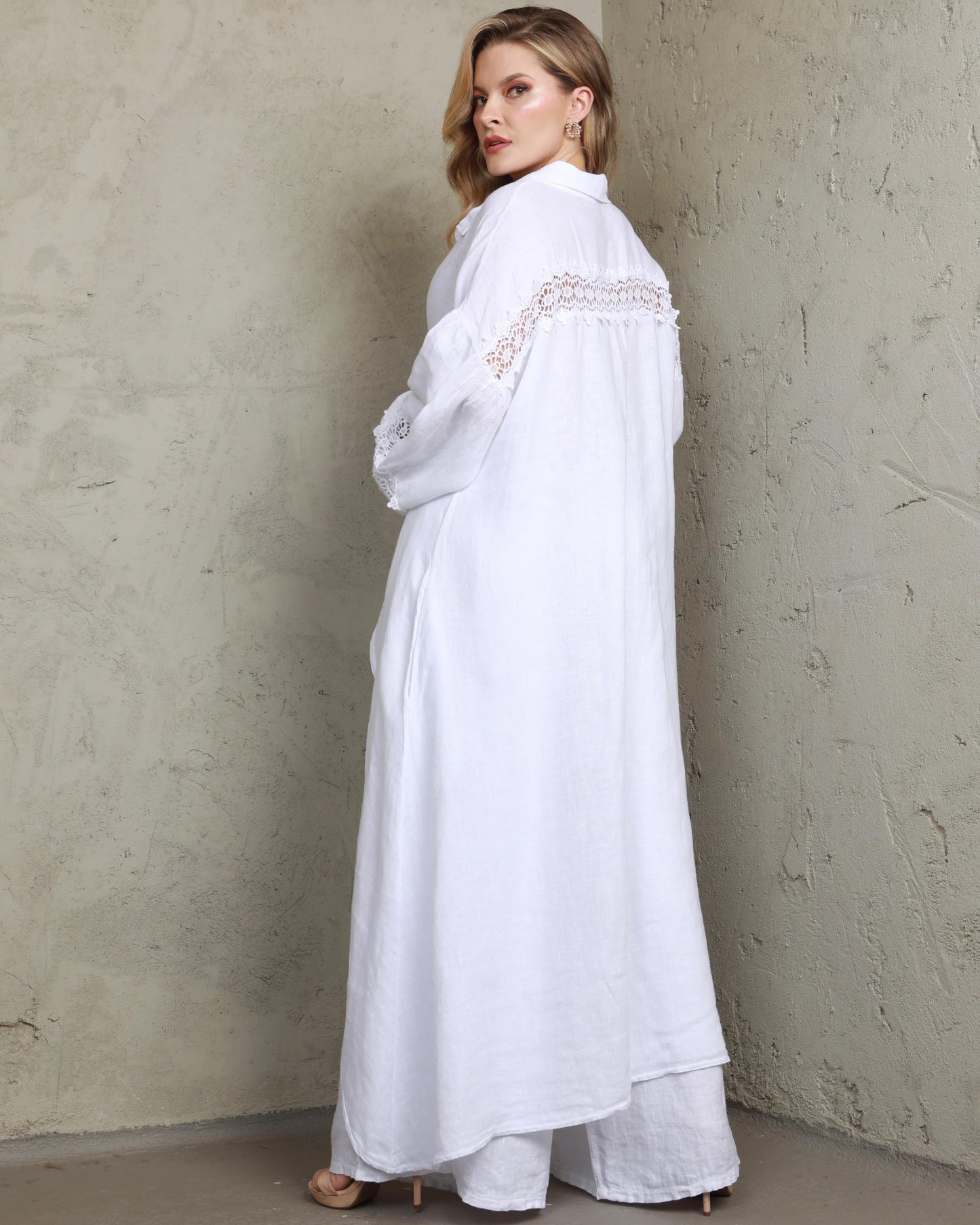 High/Low OS Linen Pant Set (FINAL SALE)