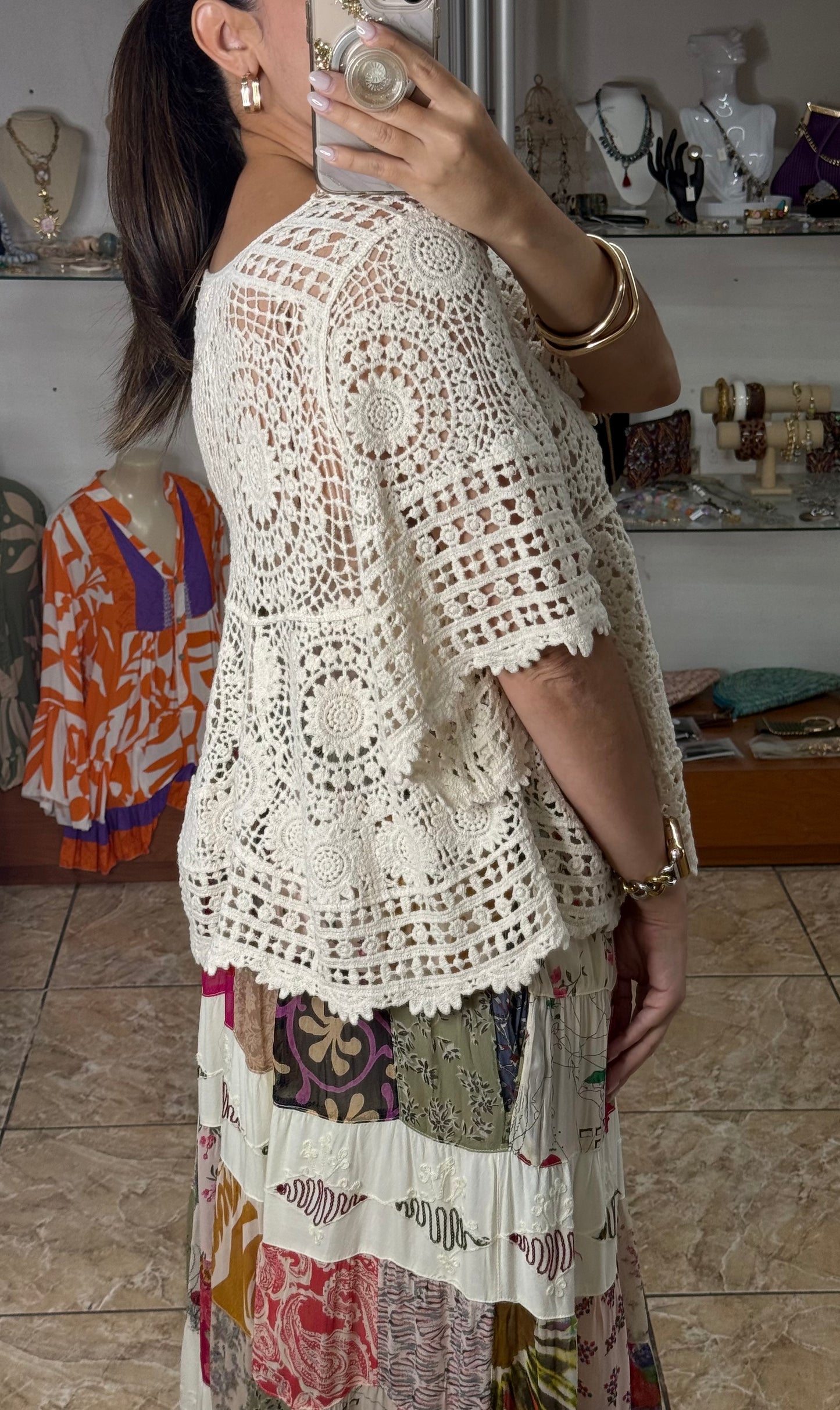 OS Cream Crochet Top (NO RETURNS OR EXCHANGE)