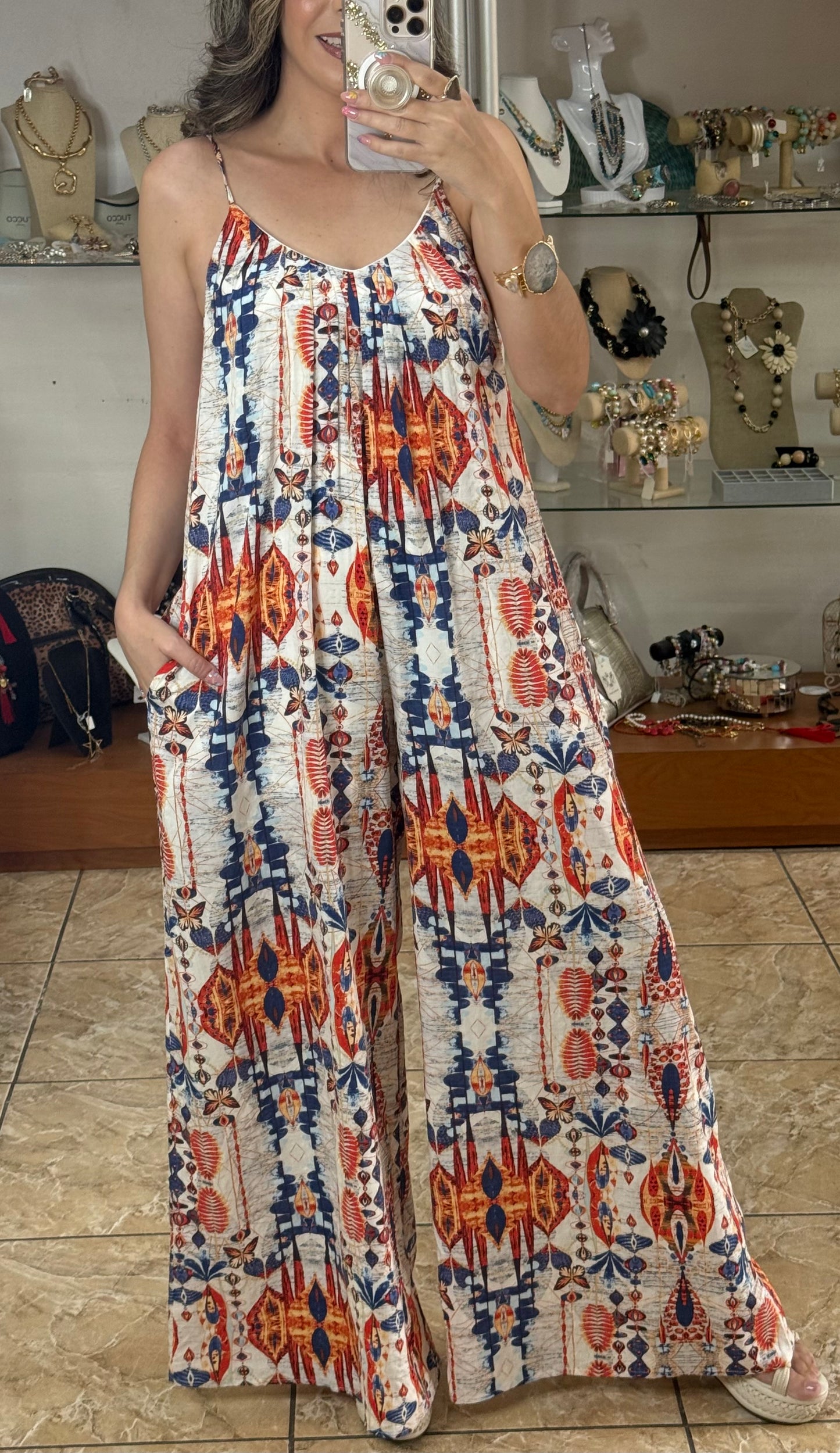 Geometric Mix Jumpsuit