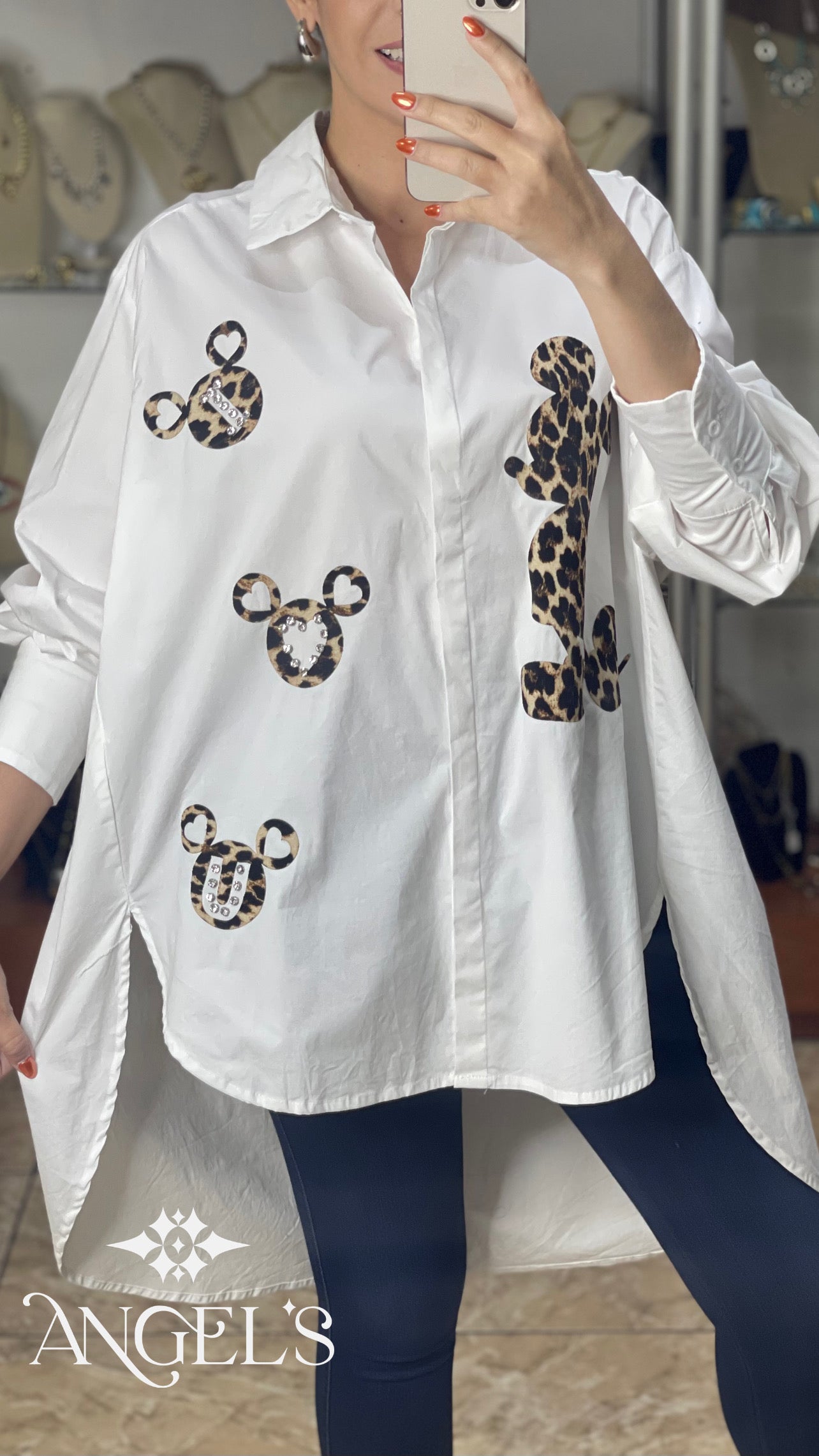 Mickey Leopard OS Tunic Top