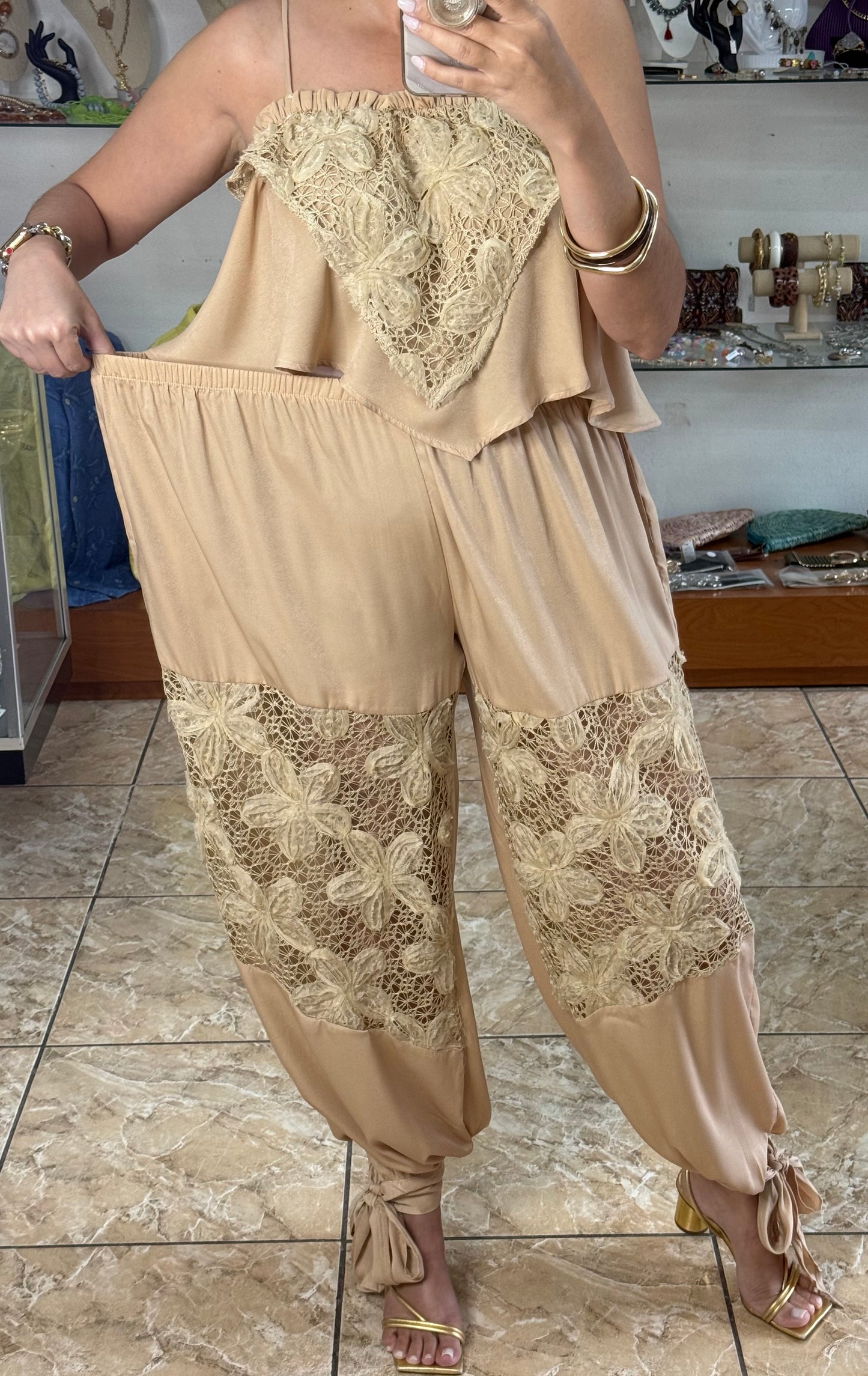 Crop Top & Harem Pants Set