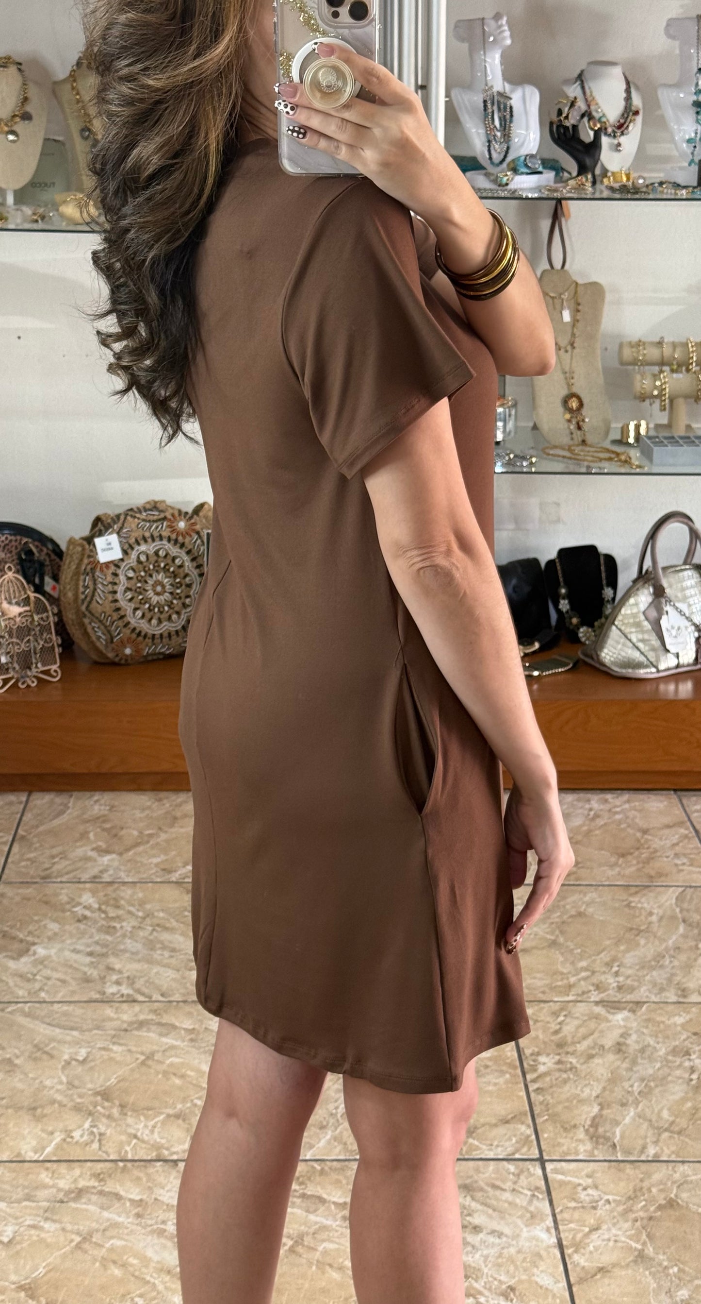 Mocha Basic Dress