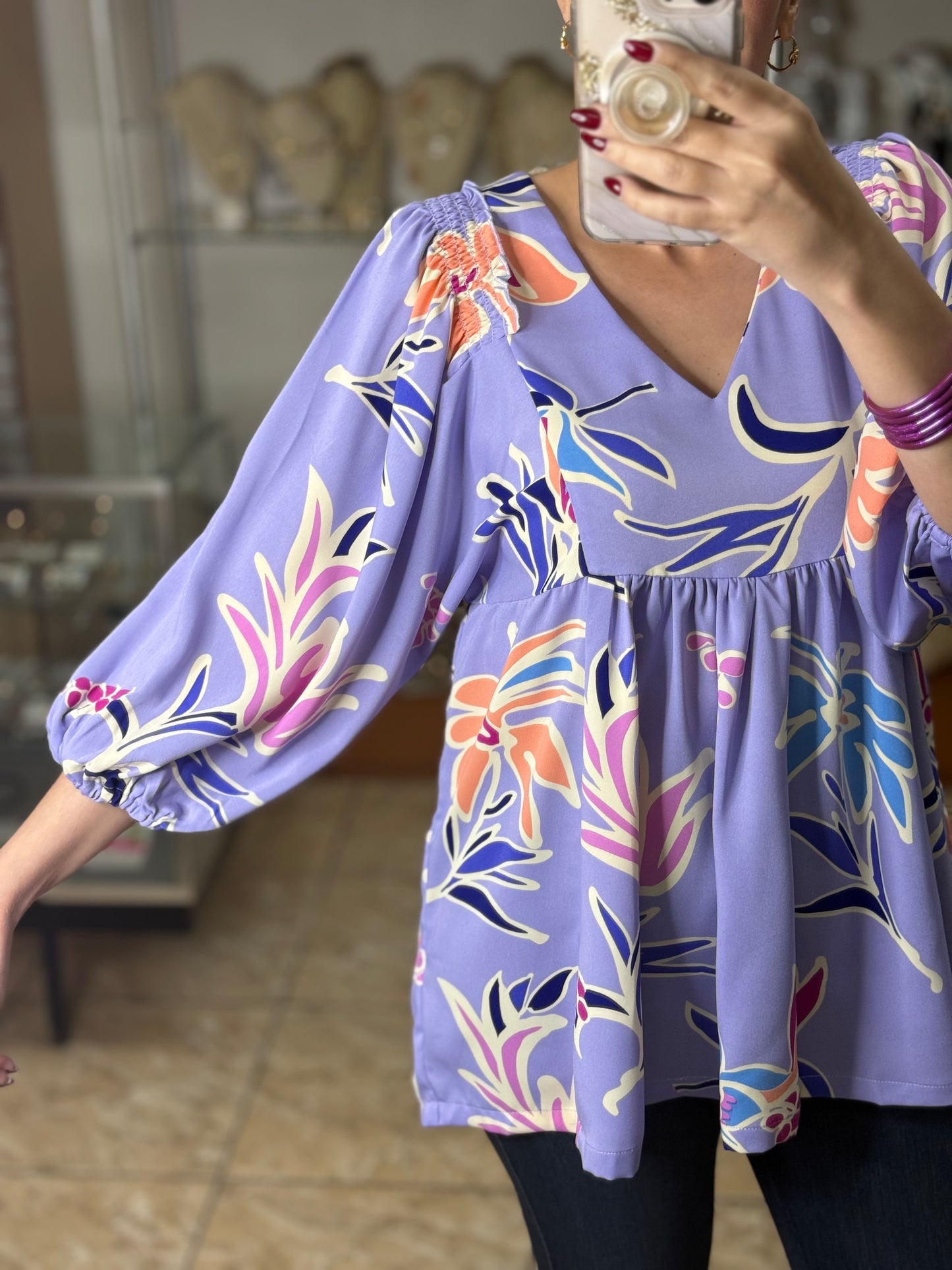 Lilac Floral Top