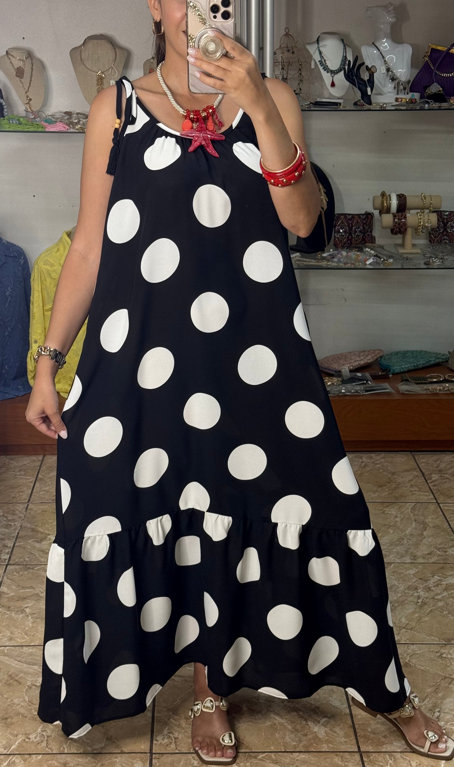 Black/White Polkadots Maxi Dress (REGULAR & PLUS)