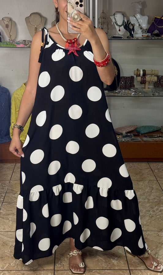 Black/White Polkadots Maxi Dress (REGULAR & PLUS)