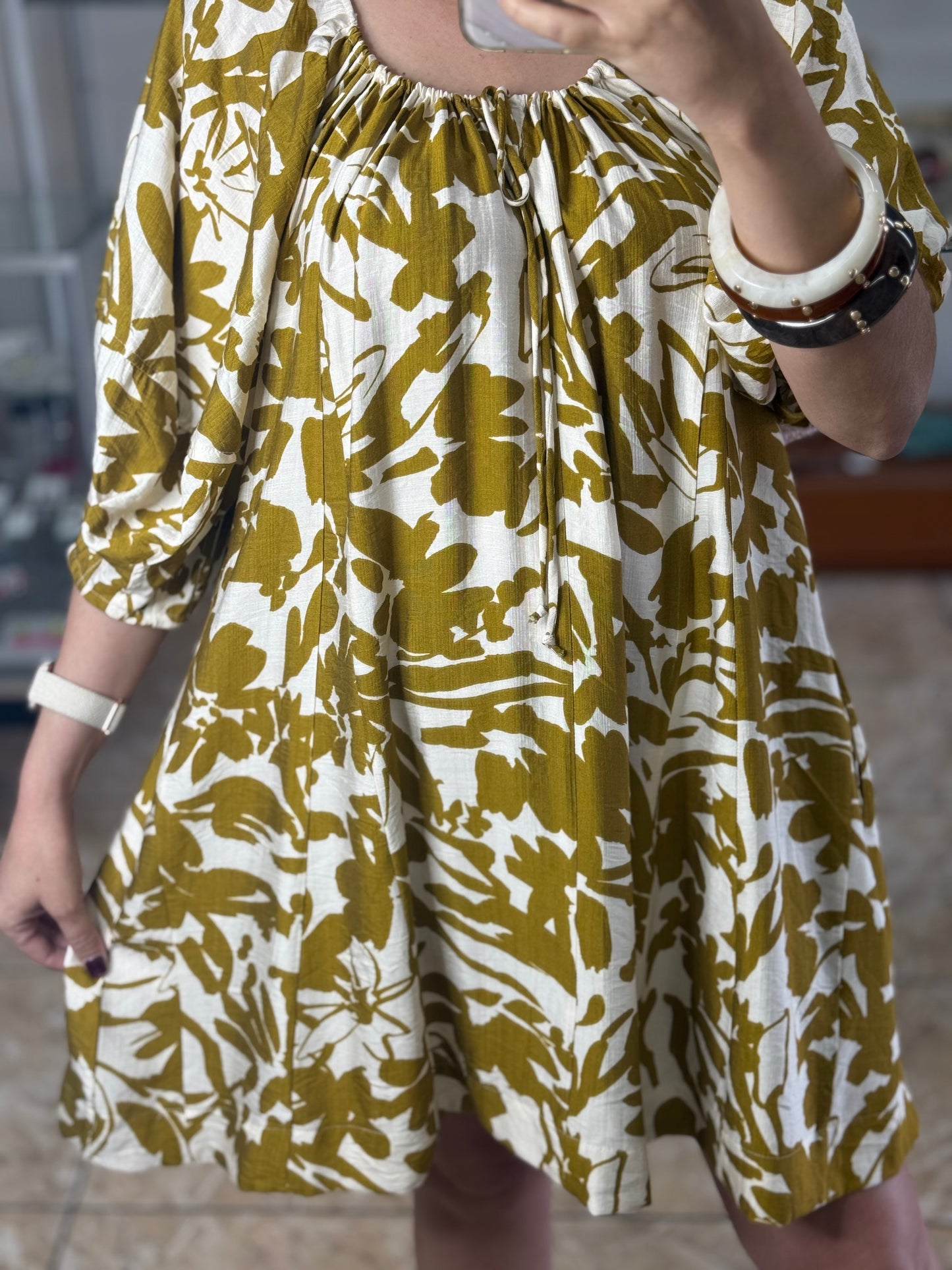 Two Tone Ochre Mix Dress