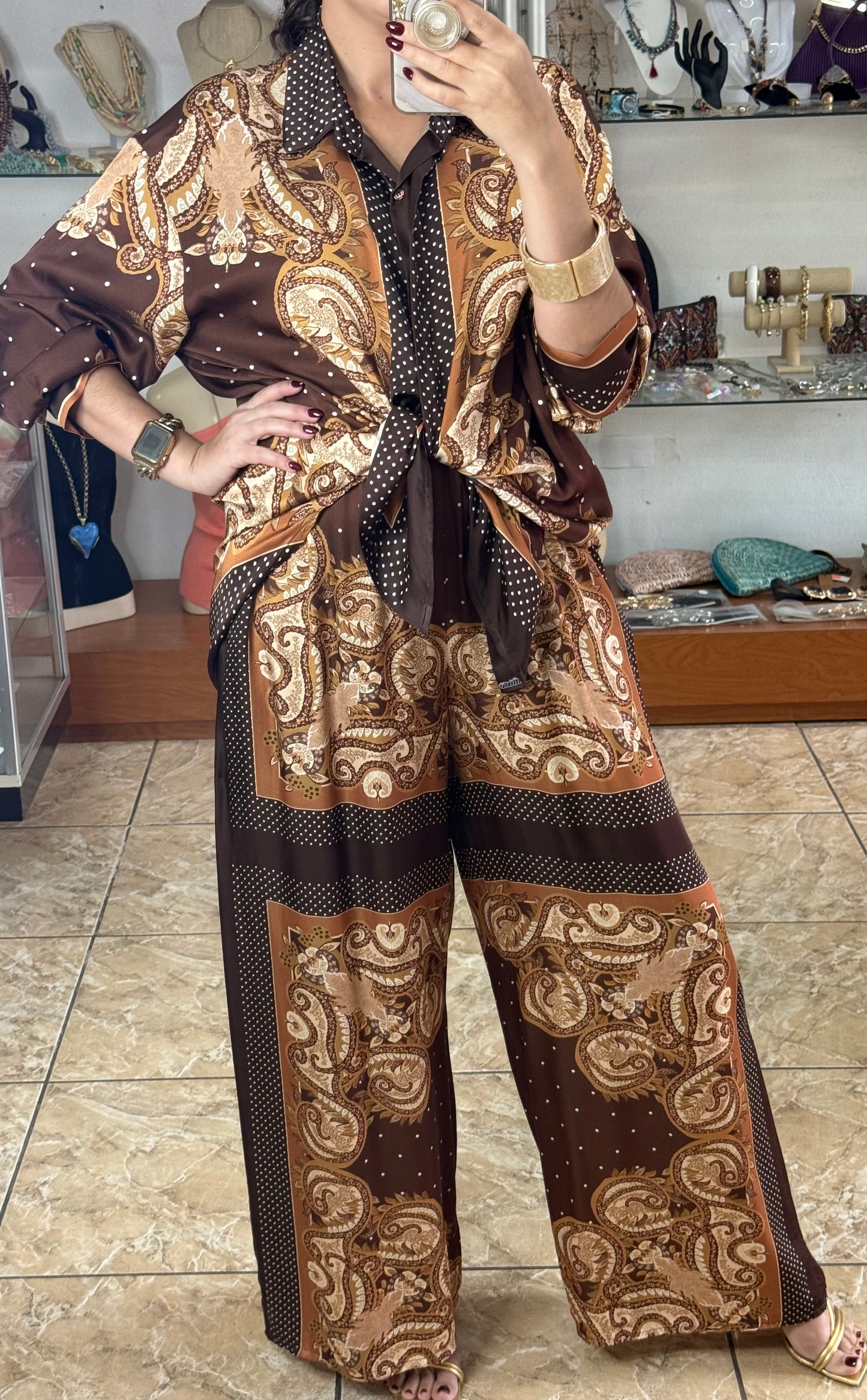 Brown Polkadots Mix OS Set (NO RETURNS OR EXCHANGE)