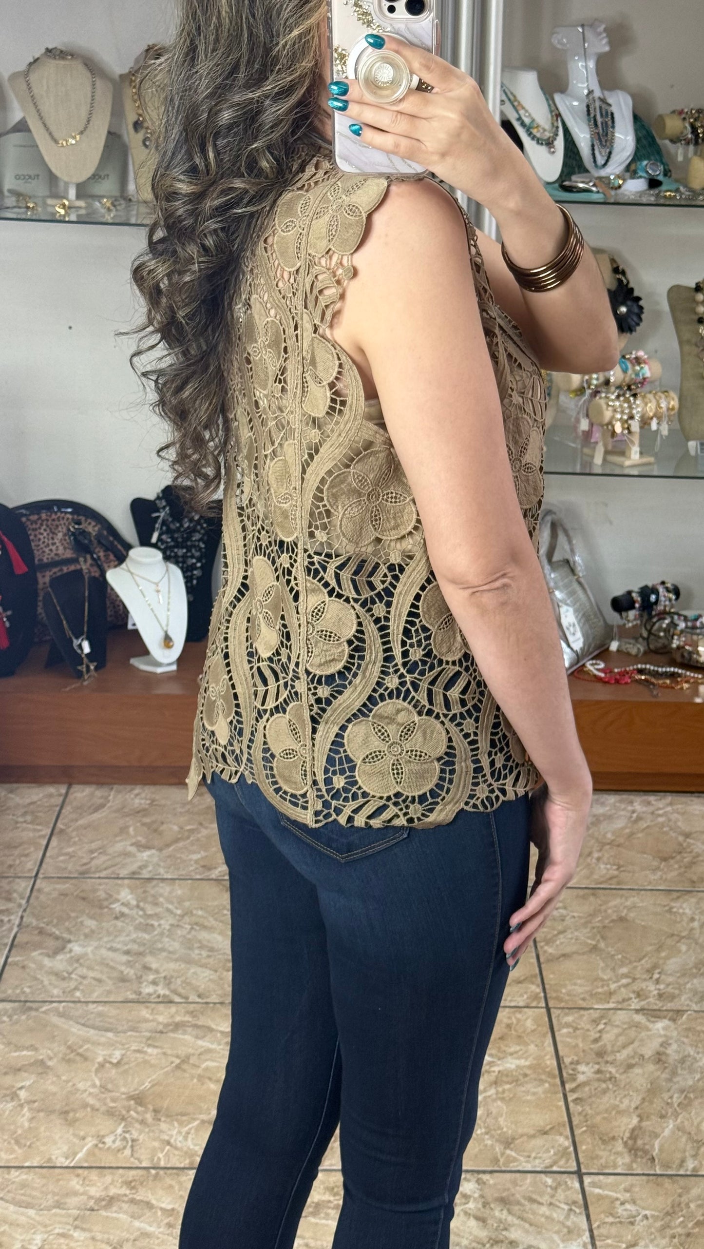Asymmetrical OS Lace Top (FINAL SALE)