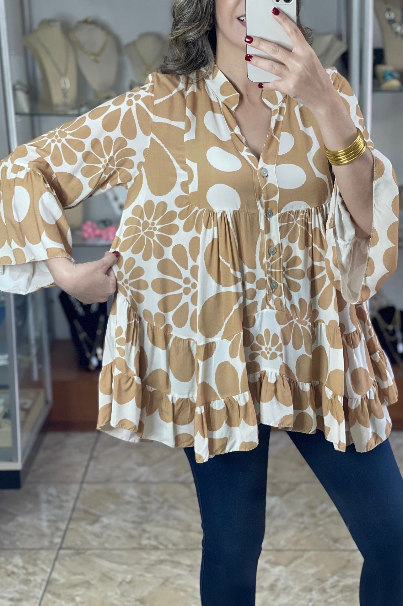 Floral OS Boho Top