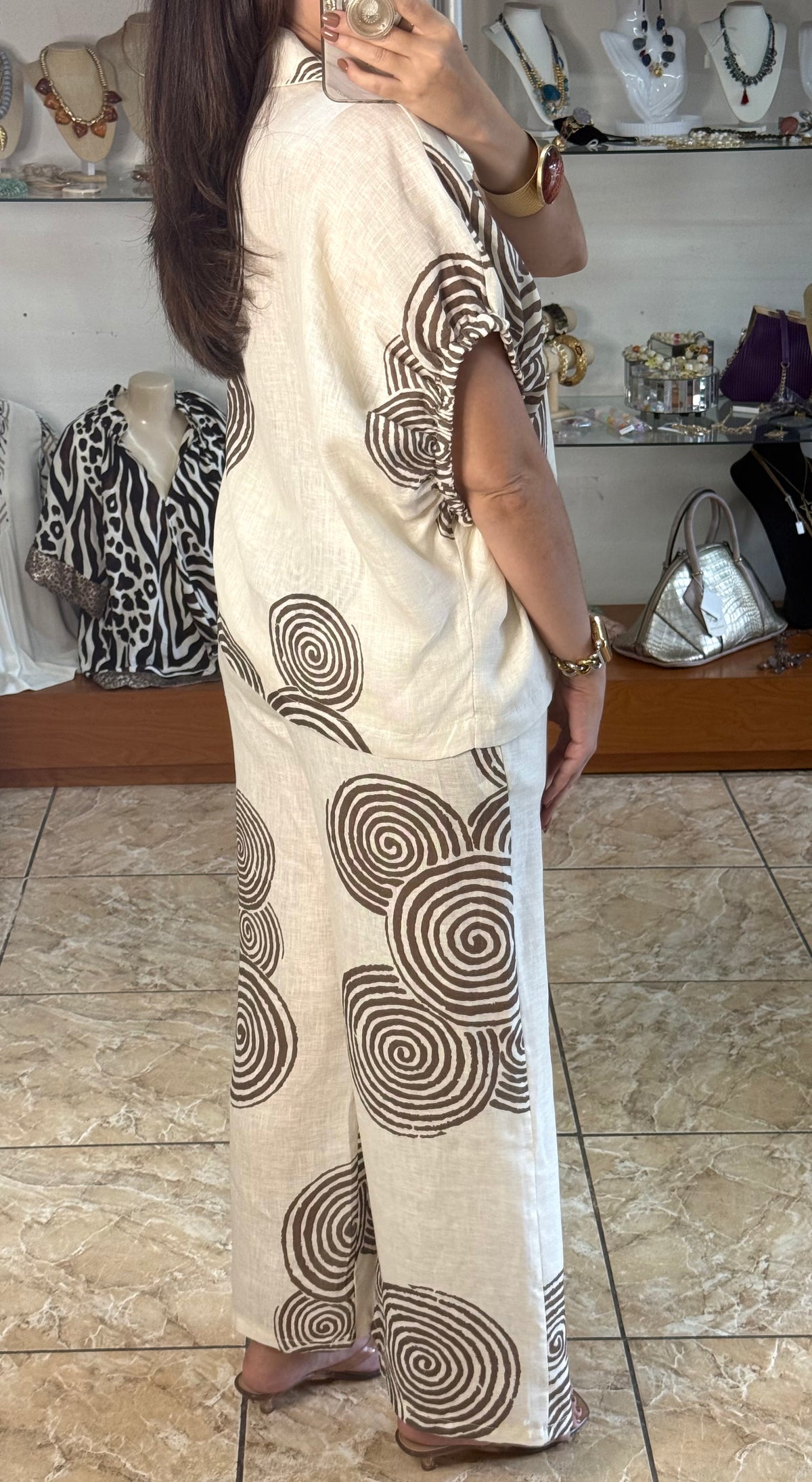 Spiral Pattern OS Top & Pant Set (NO RETURNS OR EXCHANGE)